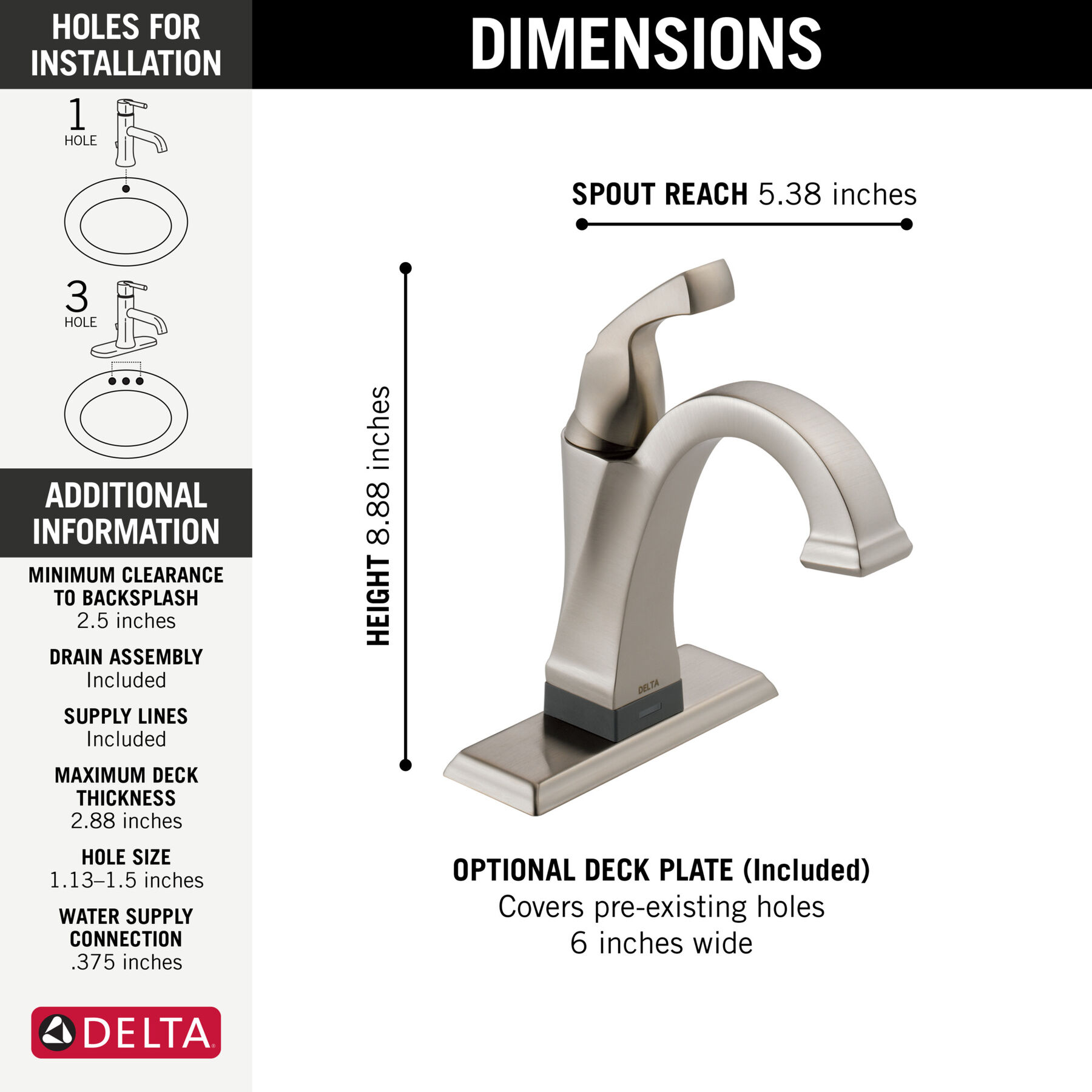 Touch2O&reg; Bathroom Faucet with Touchless Technology