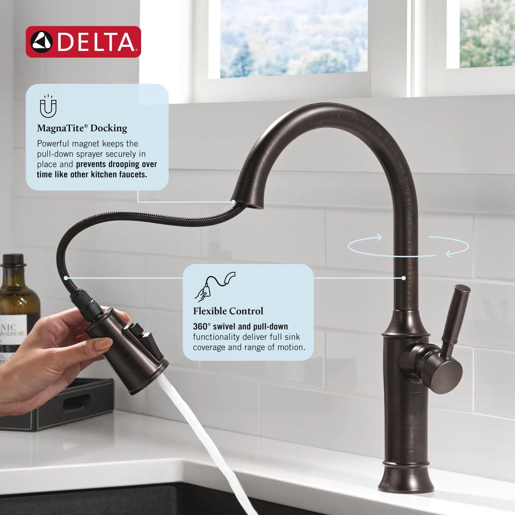 Single Handle Pull-Down Kitchen Faucet