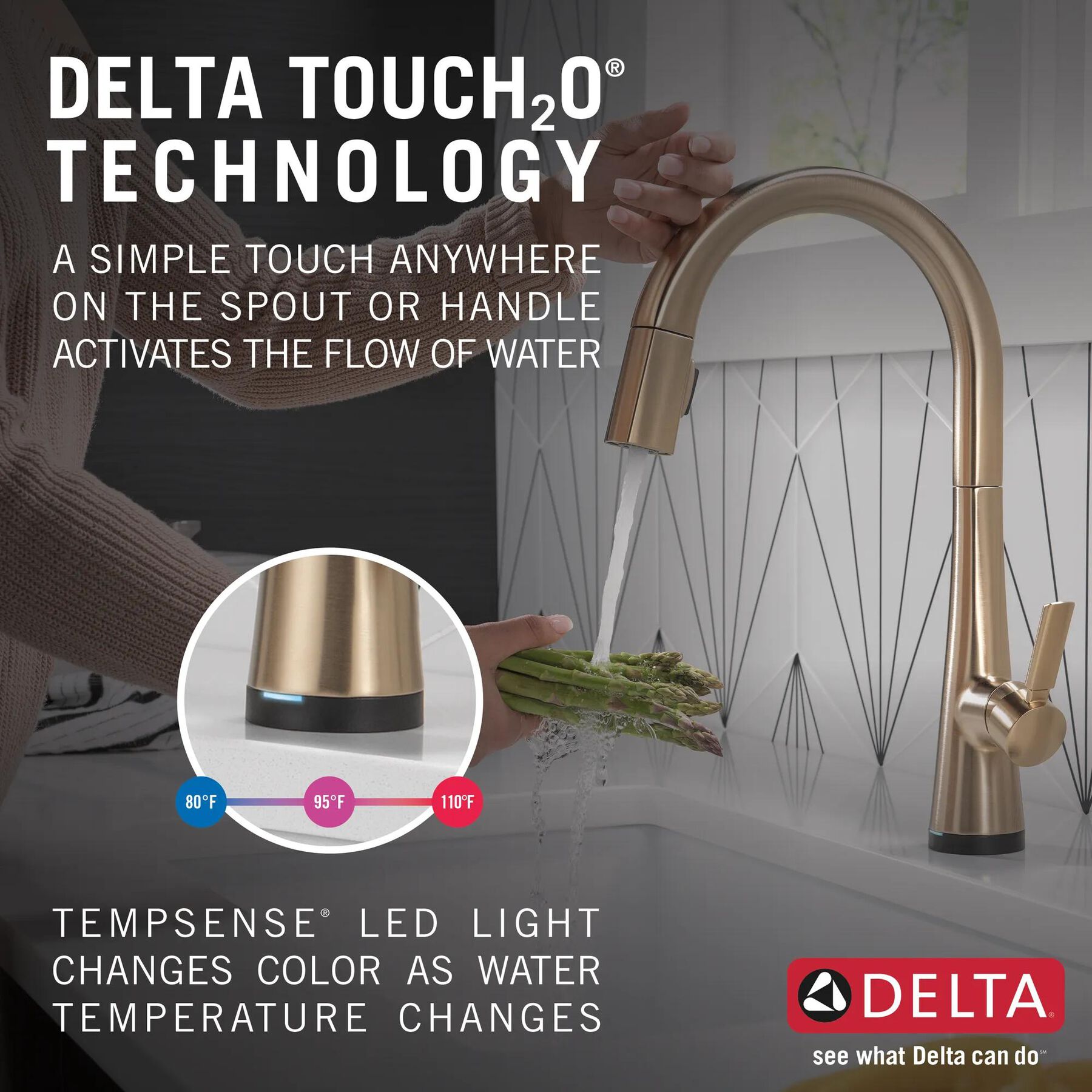 Single Handle Pull-Down Kitchen Faucet With Touch<sub>2</sub>O&reg;  Technology