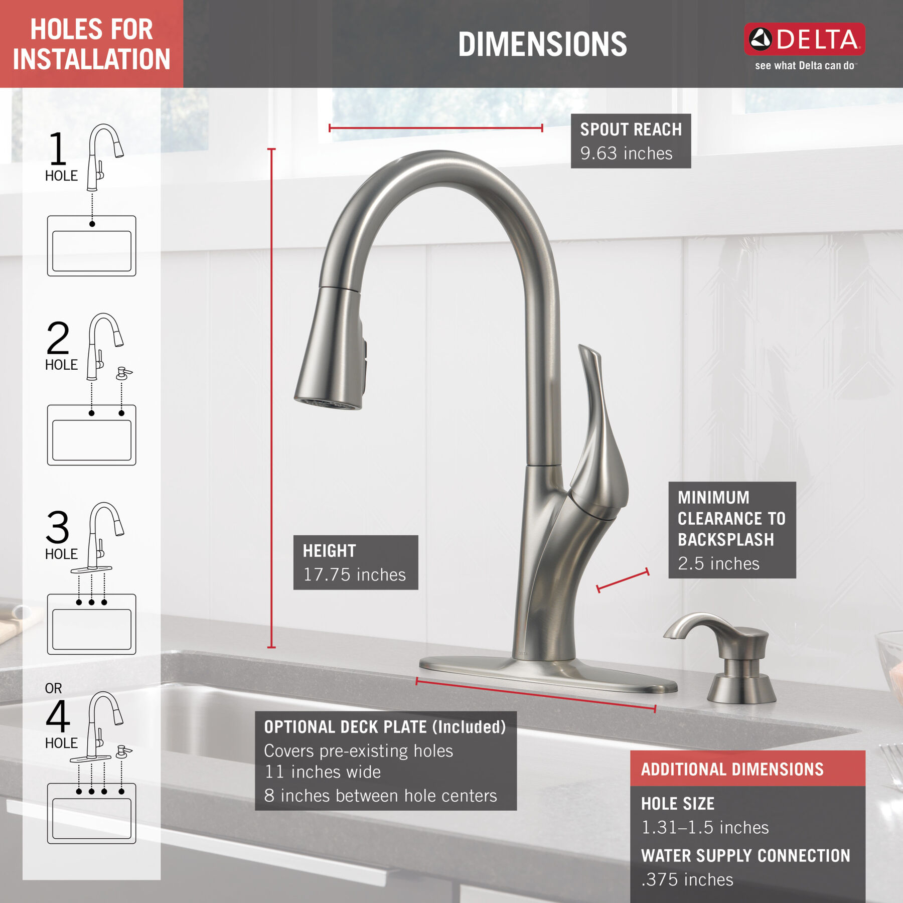 Single Handle Pull-Down Kitchen Faucet with Soap Dispenser and ShieldSpray&reg; Technology (Recertified)
