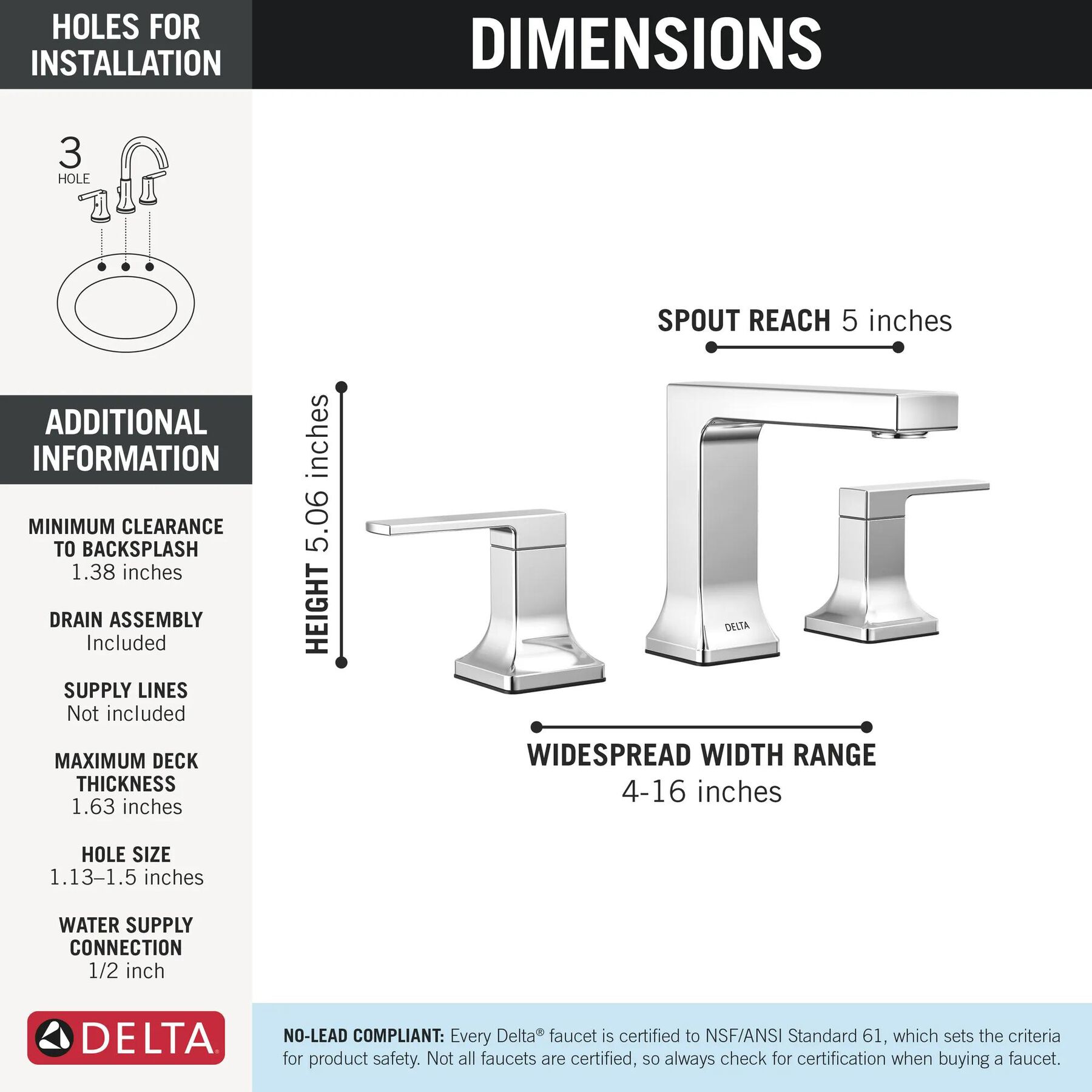 Two Handle Widespread Bathroom Faucet (Recertified)