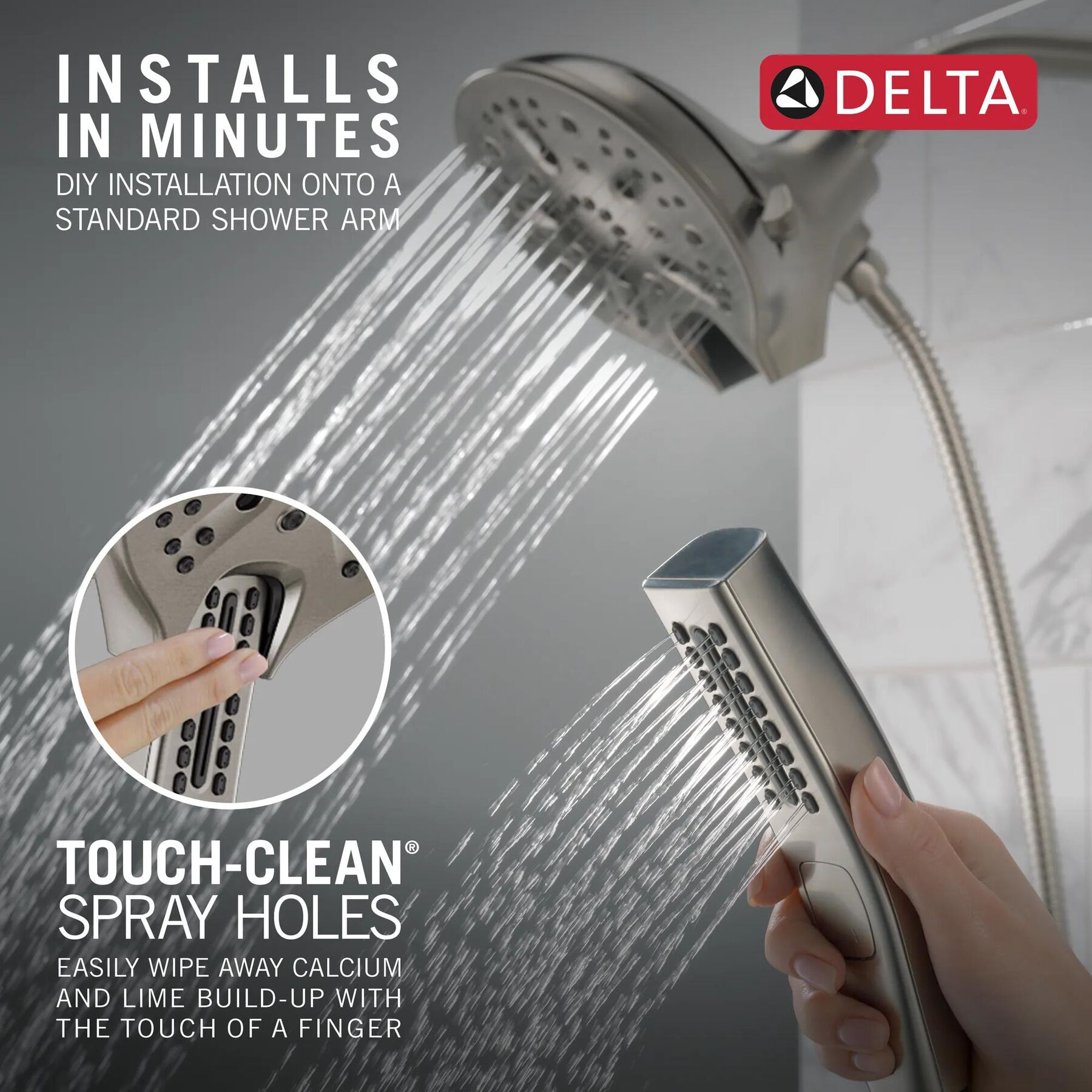 In2ition&reg; H<sub>2</sub>Okinetic&reg; 5-Setting Two-in-One Shower (Recertified)