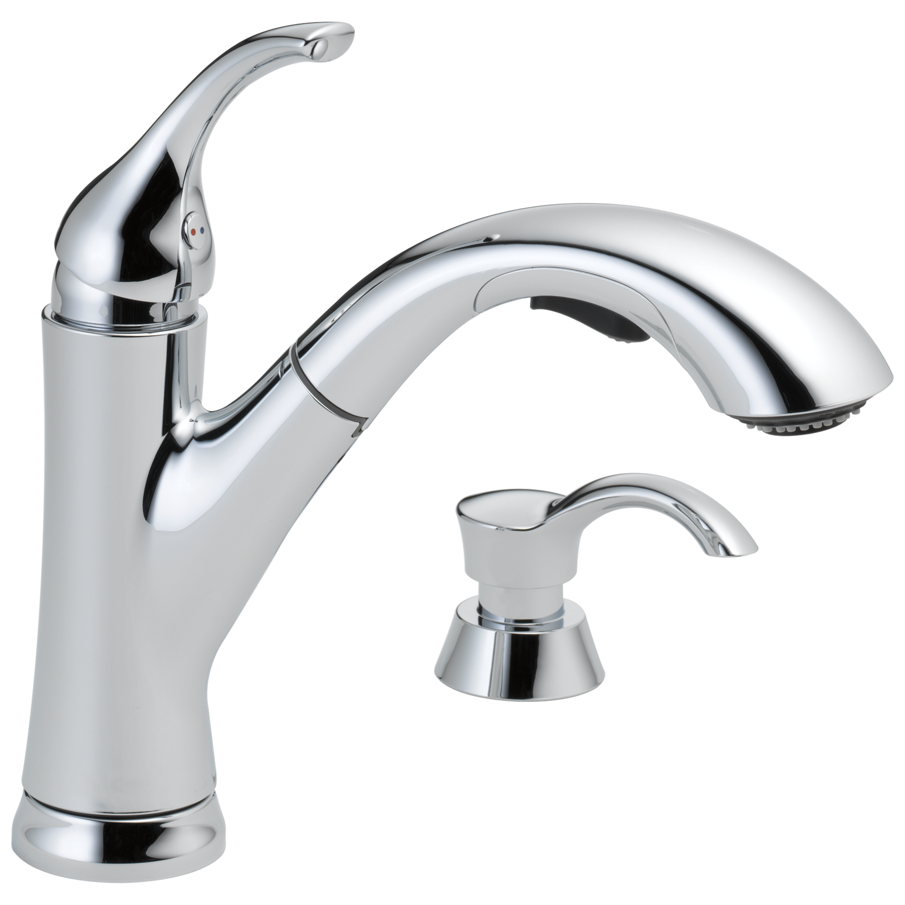 Single Handle Pull-Out Kitchen Faucet with Soap Dispenser (Recertified)