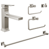 Single Handle Lavatory Faucet with Bathroom Accessories Bundle