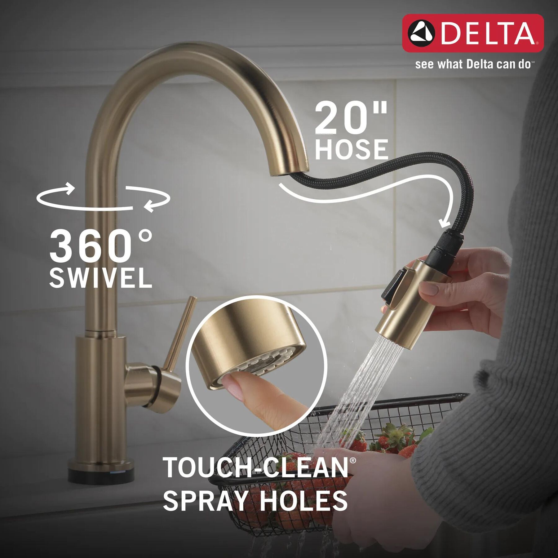 Single Handle Pull-Down Kitchen Faucet with Touch<sub>2</sub>O&reg; Technology (Recertified)