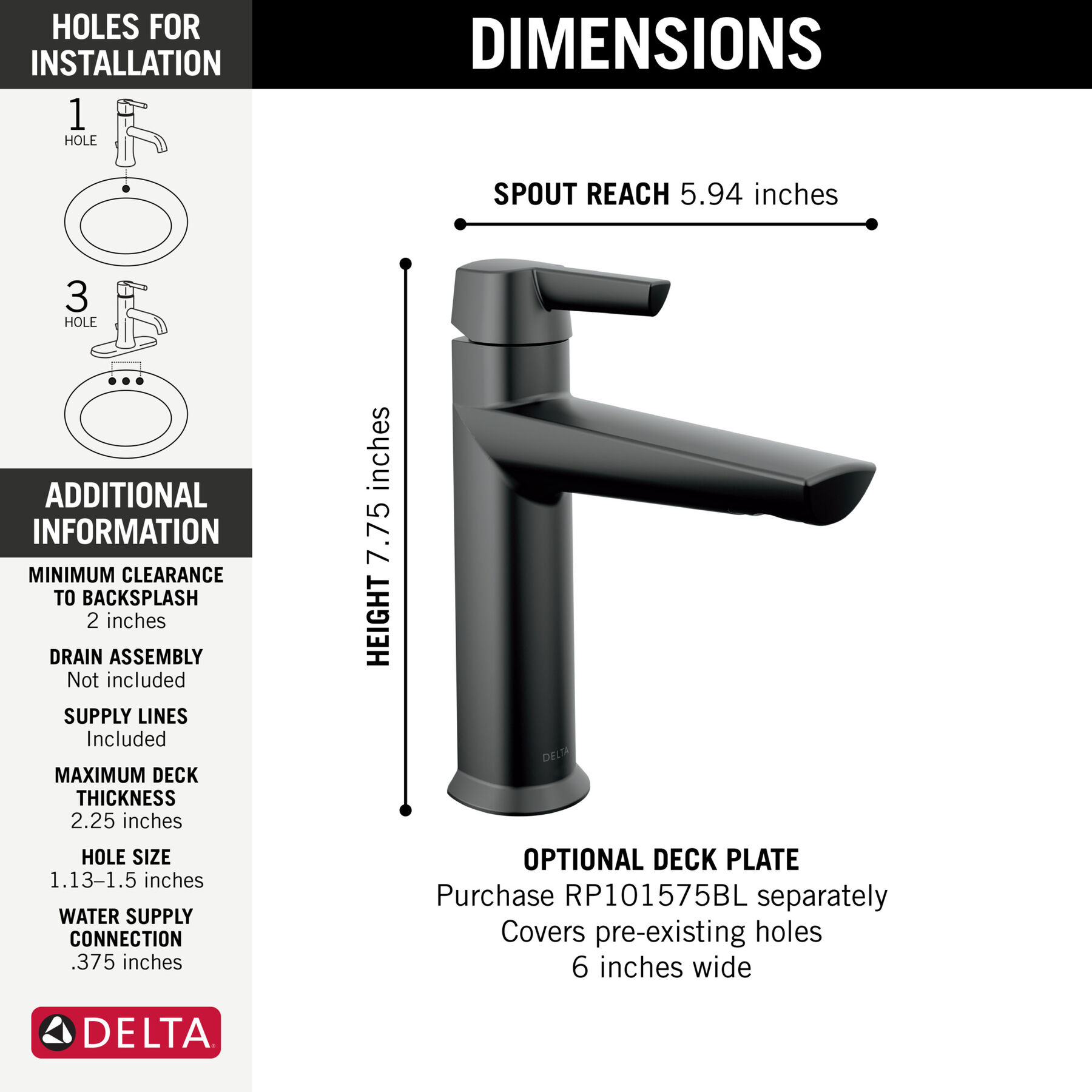 Single Handle Bathroom Faucet (Recertified)