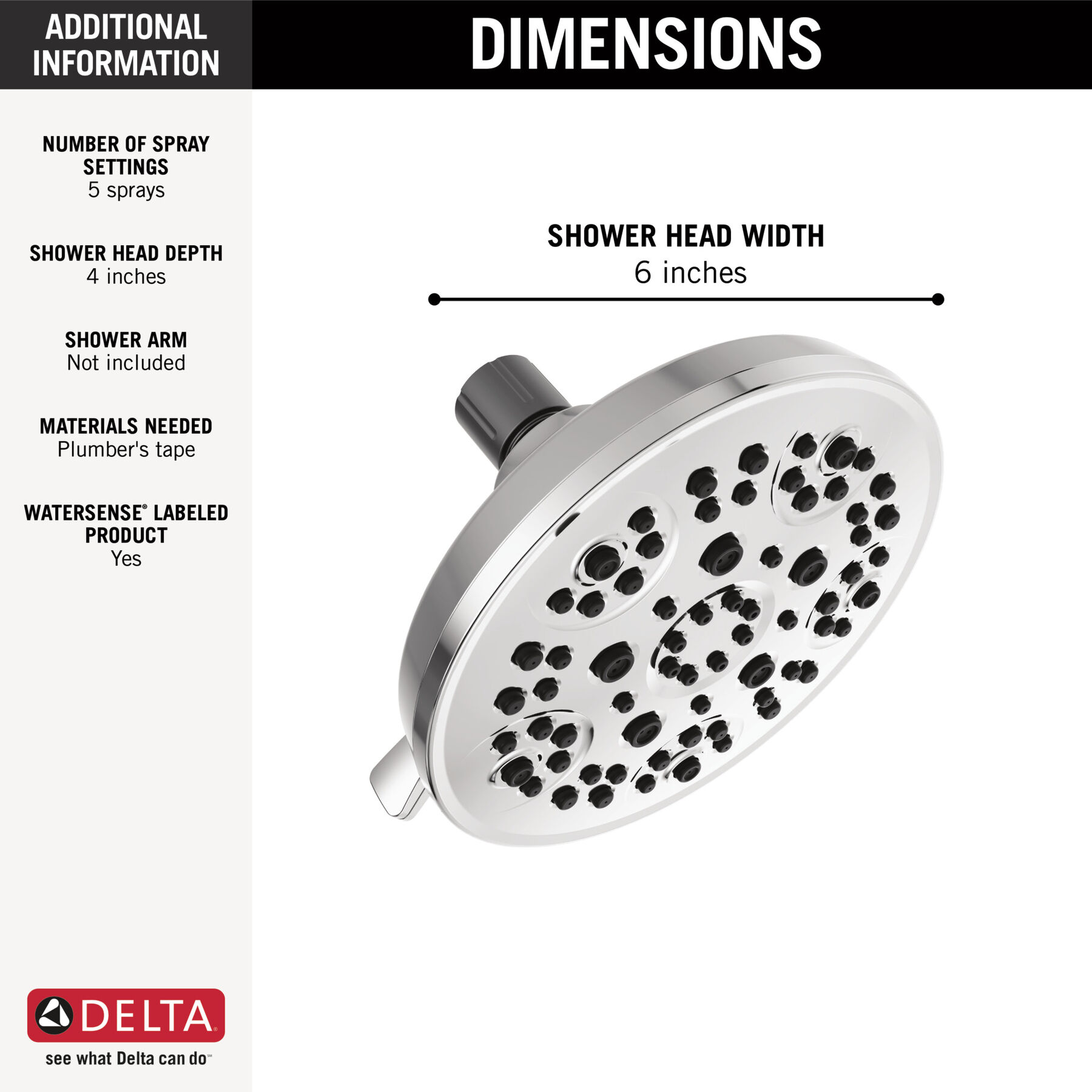 5-Setting Shower Head