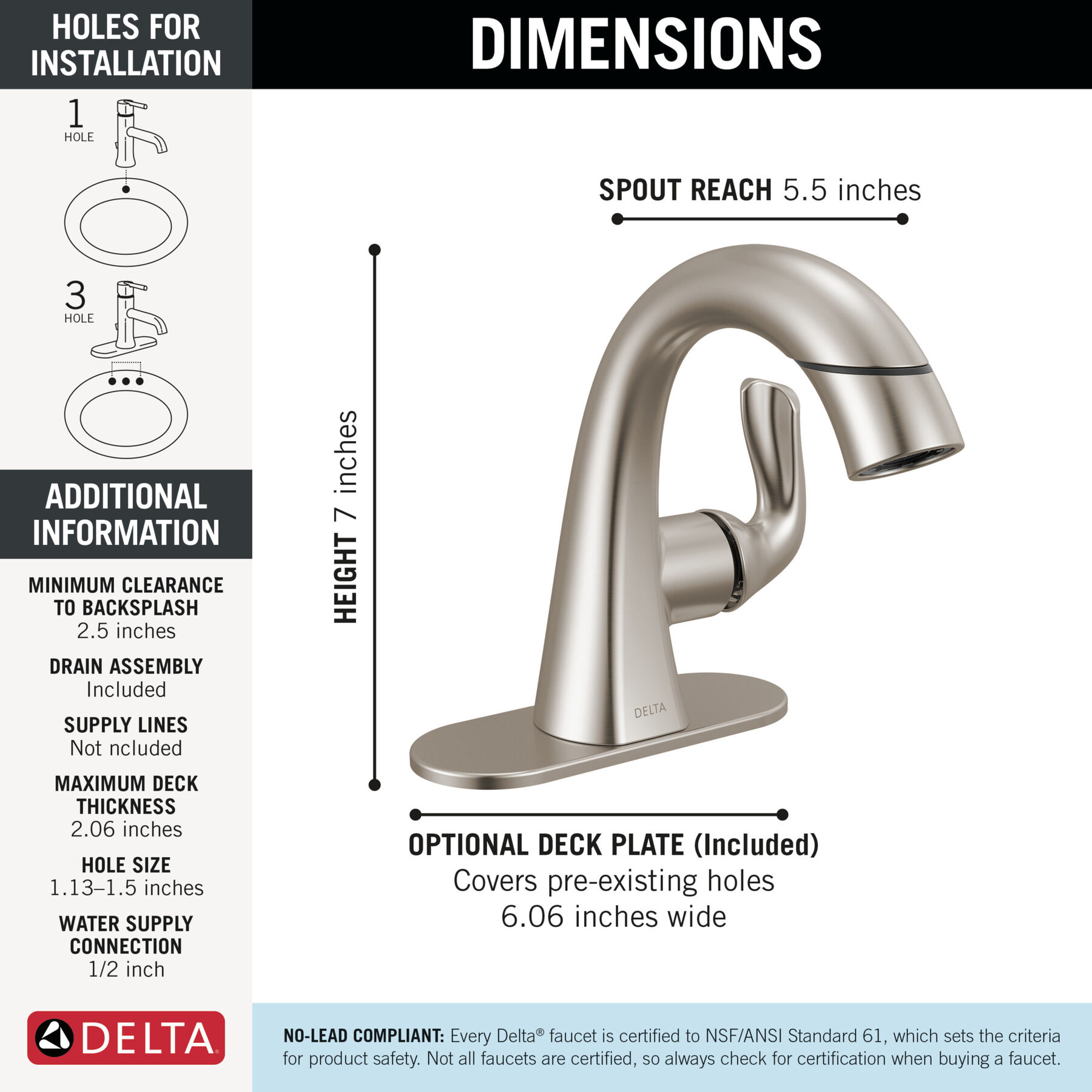 Single Handle Pull-Down Bathroom Faucet