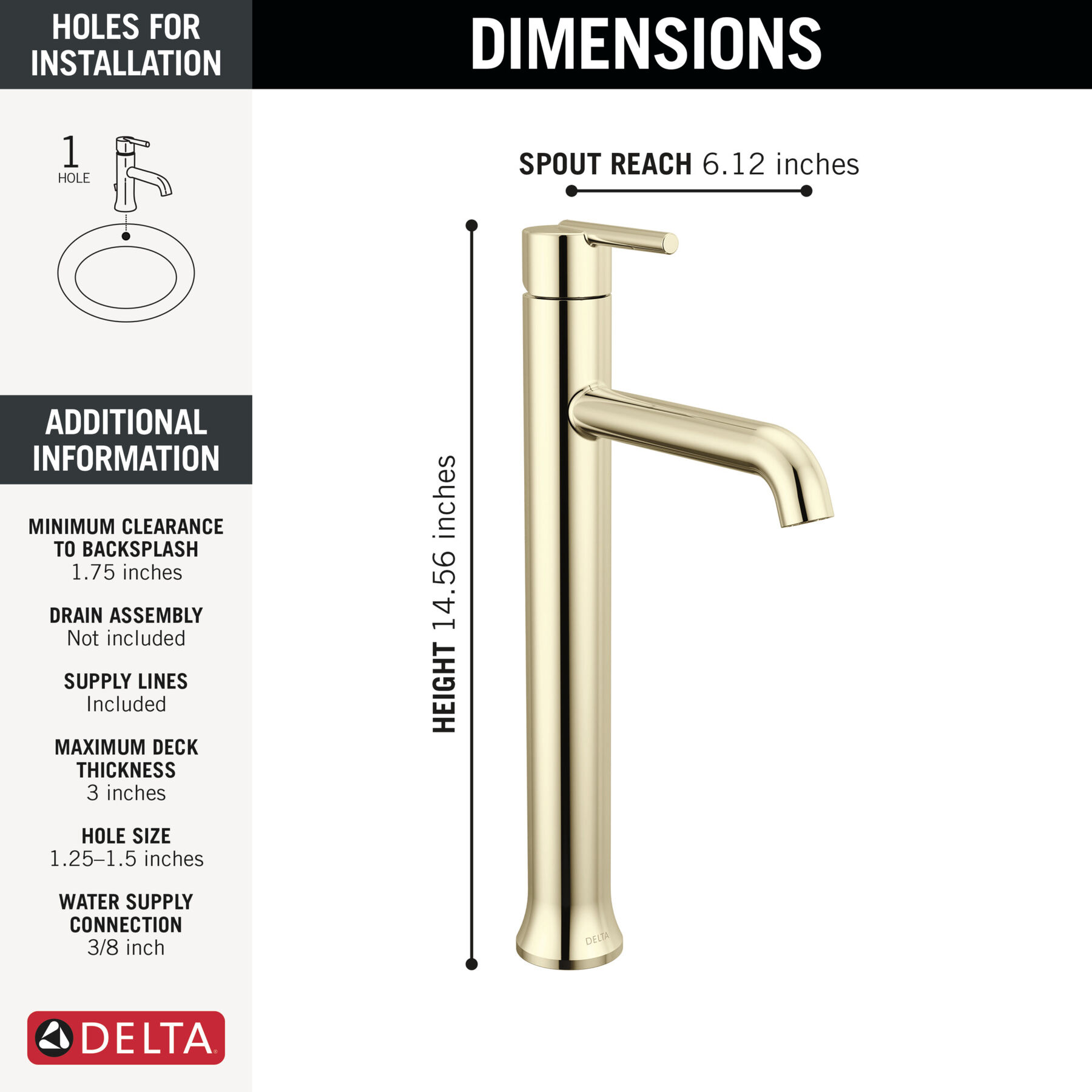 Single Handle Vessel Bathroom Faucet