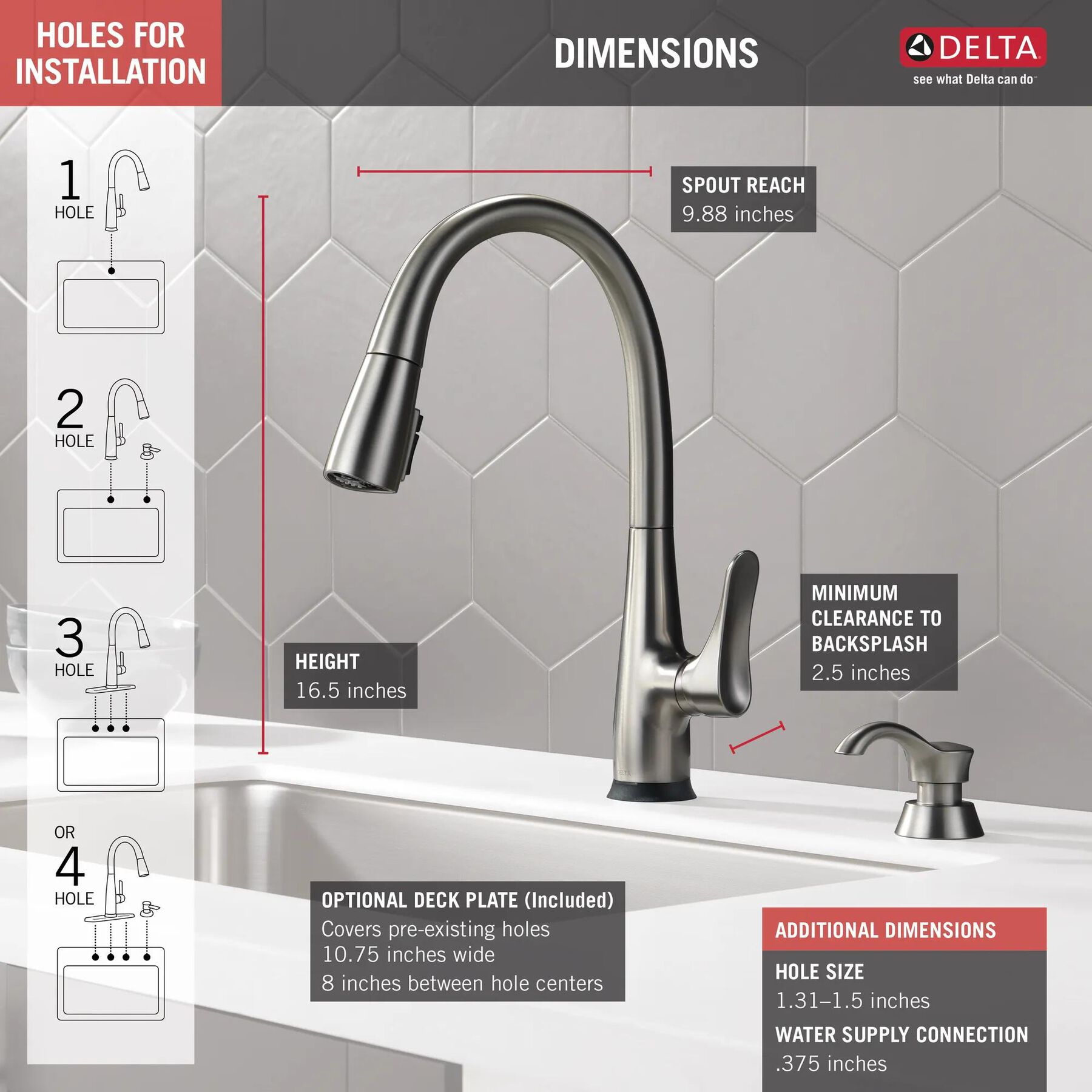 Dunsley Single Handle Pull-Down Kitchen Faucet with Touch<sub>2</sub>O&reg; and VoiceIQ&reg; Technology (Recertified)