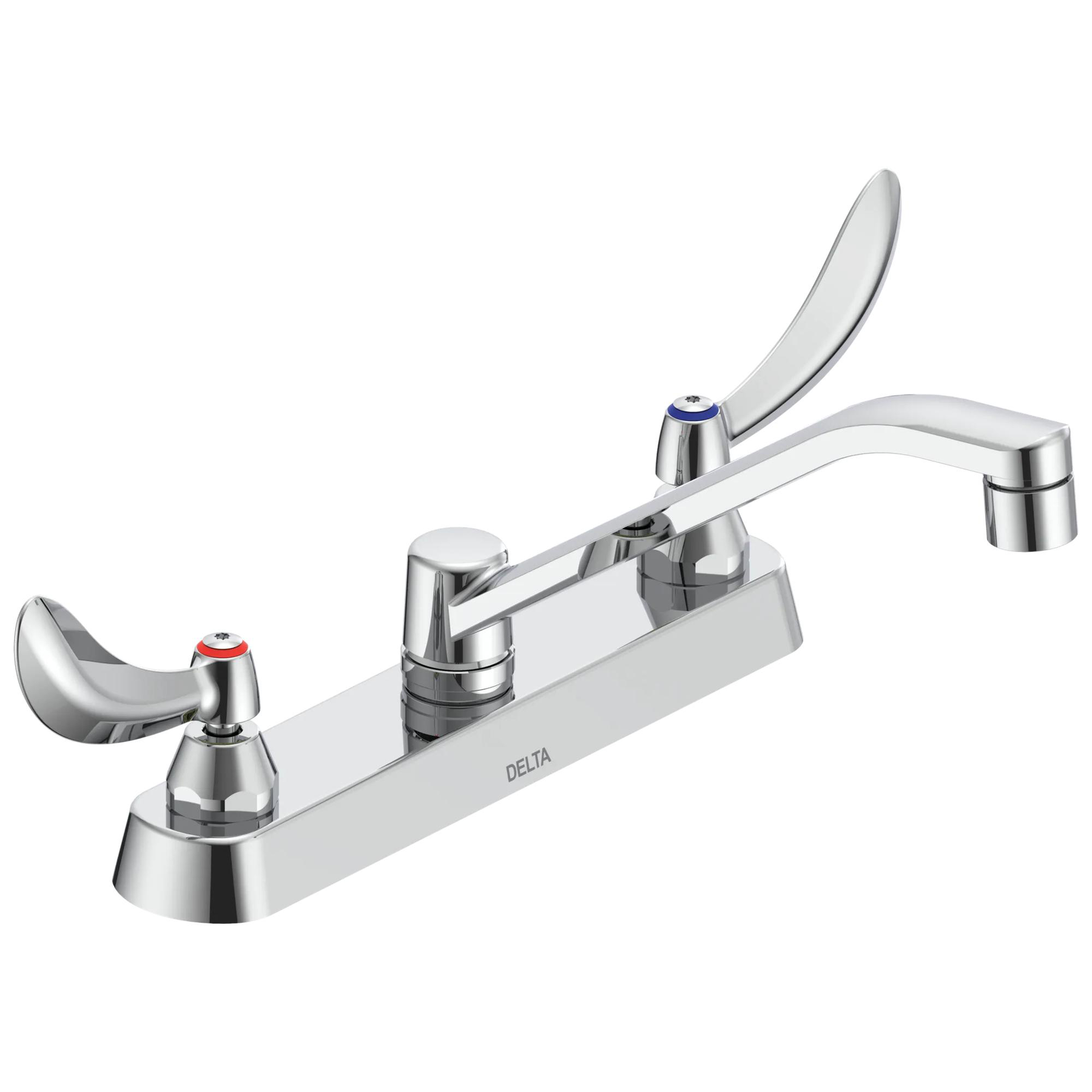 Two Handle 8 In Cast Deck-Mount Faucet