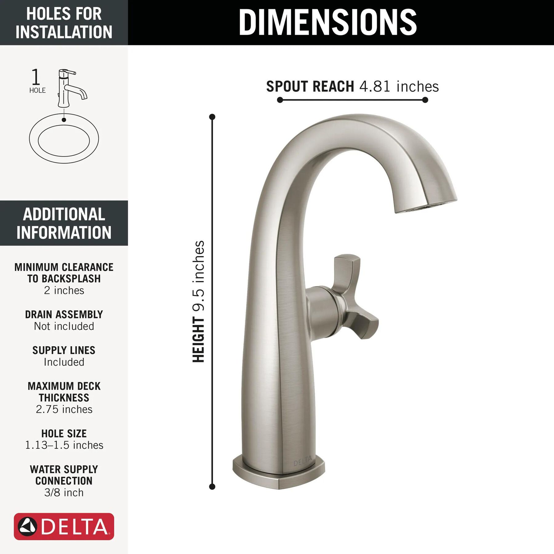 Single Handle Mid-Height Bathroom Faucet