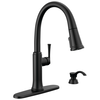 Single Handle Pull-Down Kitchen Faucet with Soap Dispenser and ShieldSpray Technology