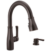 Single Handle Pull-Down Kitchen Faucet with Soap Dispenser and ShieldSpray &reg; Technology