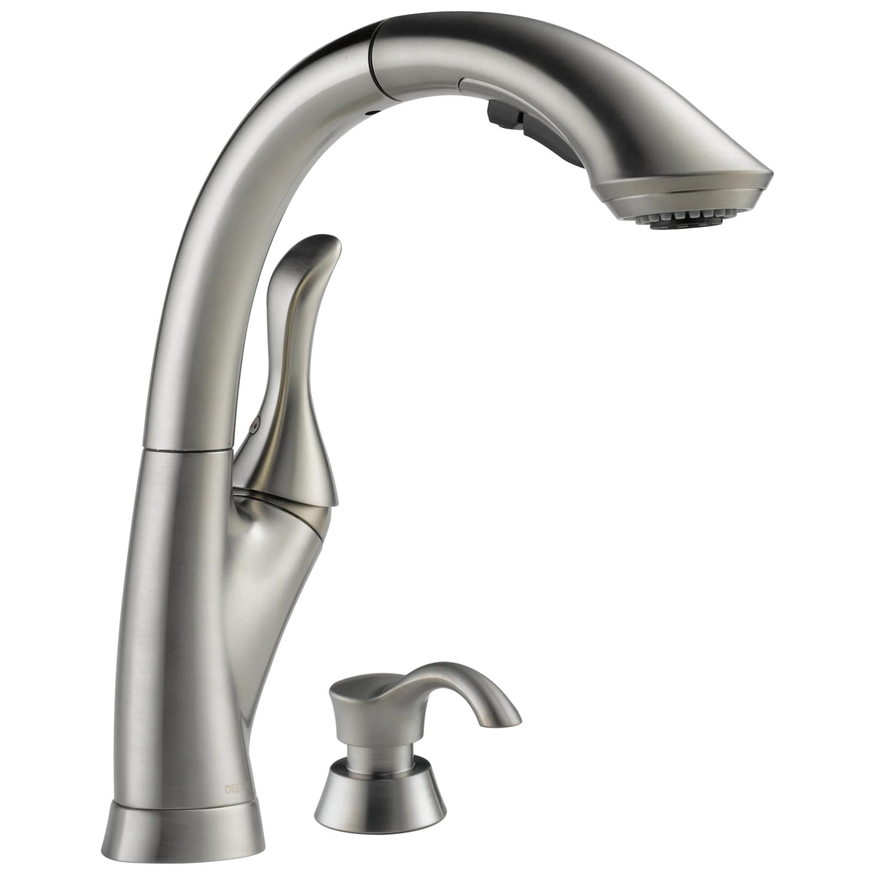 Single Handle Pull-Out Kitchen Faucet with Soap Dispenser