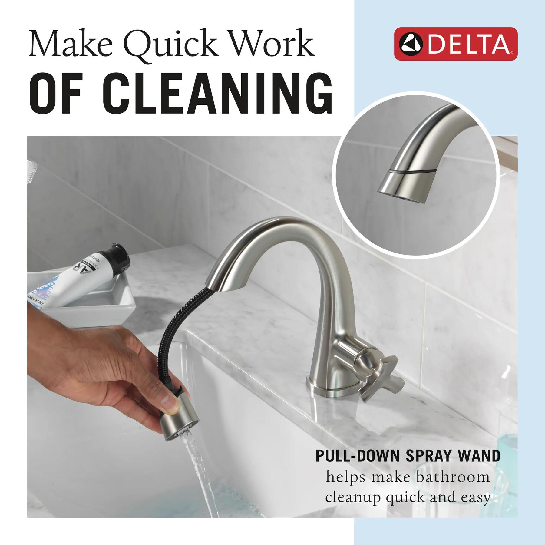 Single Handle Pull Down Bathroom Faucet