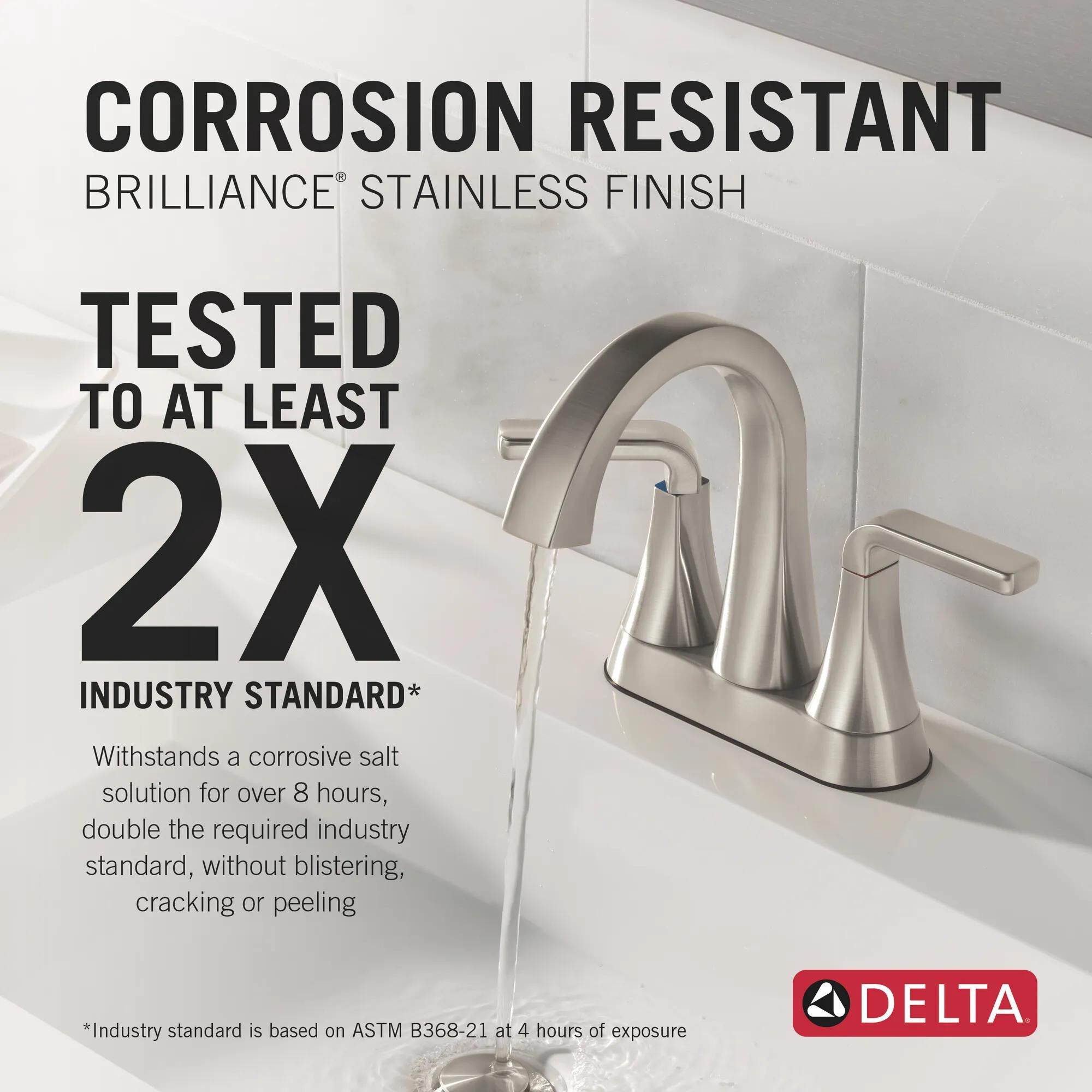 Two Handle Centerset Bathroom Faucet in Stainless 2562LF-SSMPU