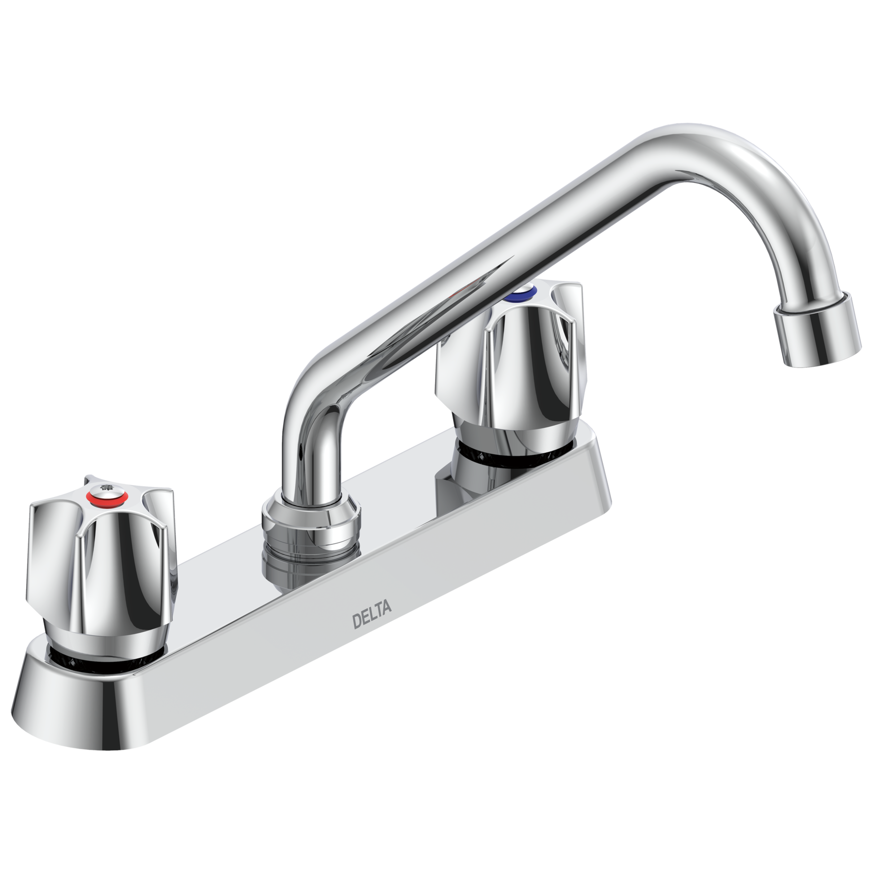 Two Handle 8 In Cast Deck-Mount Faucet
