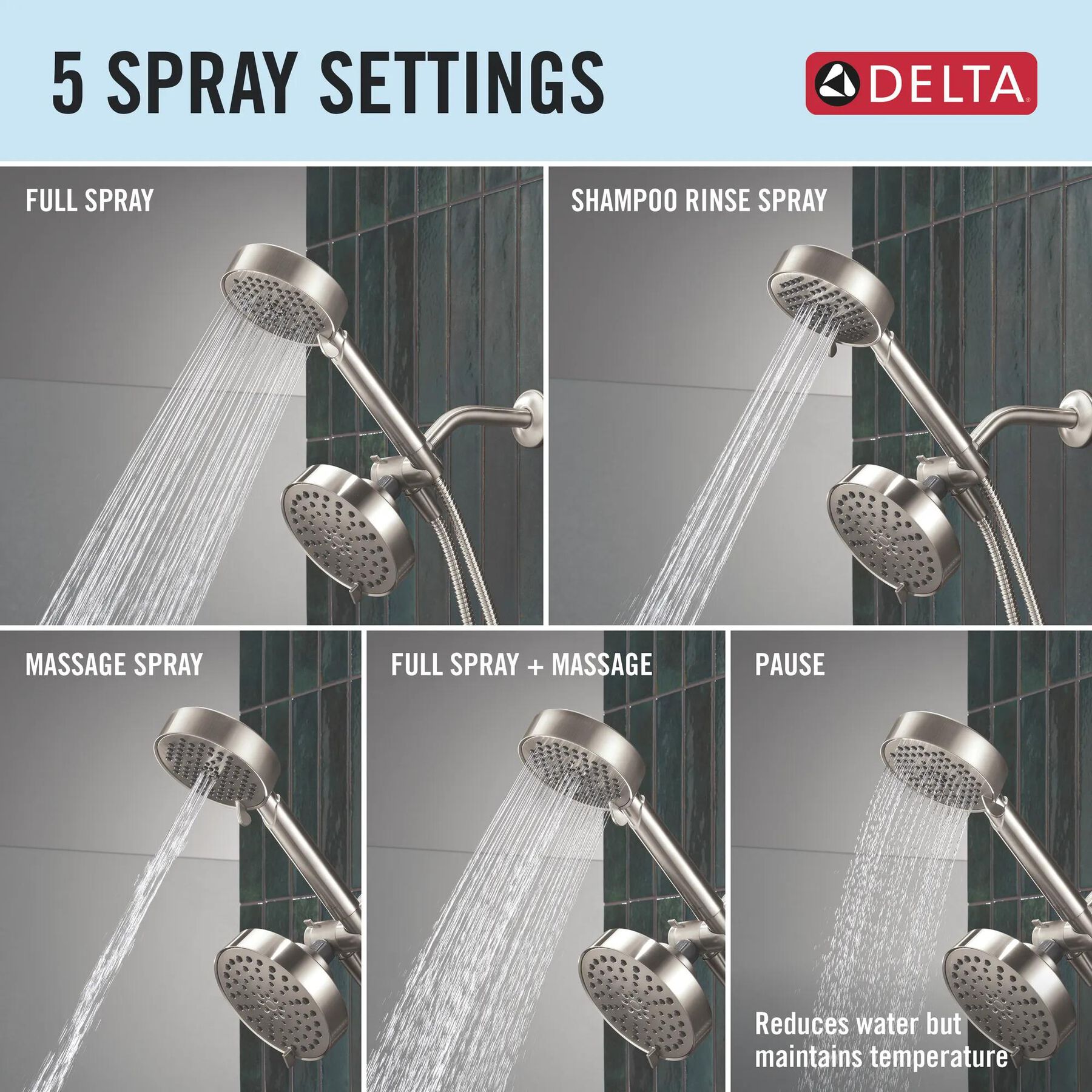 Monitor 14 Series Shower Trim with 5-Setting Combination Showerhead Bundle