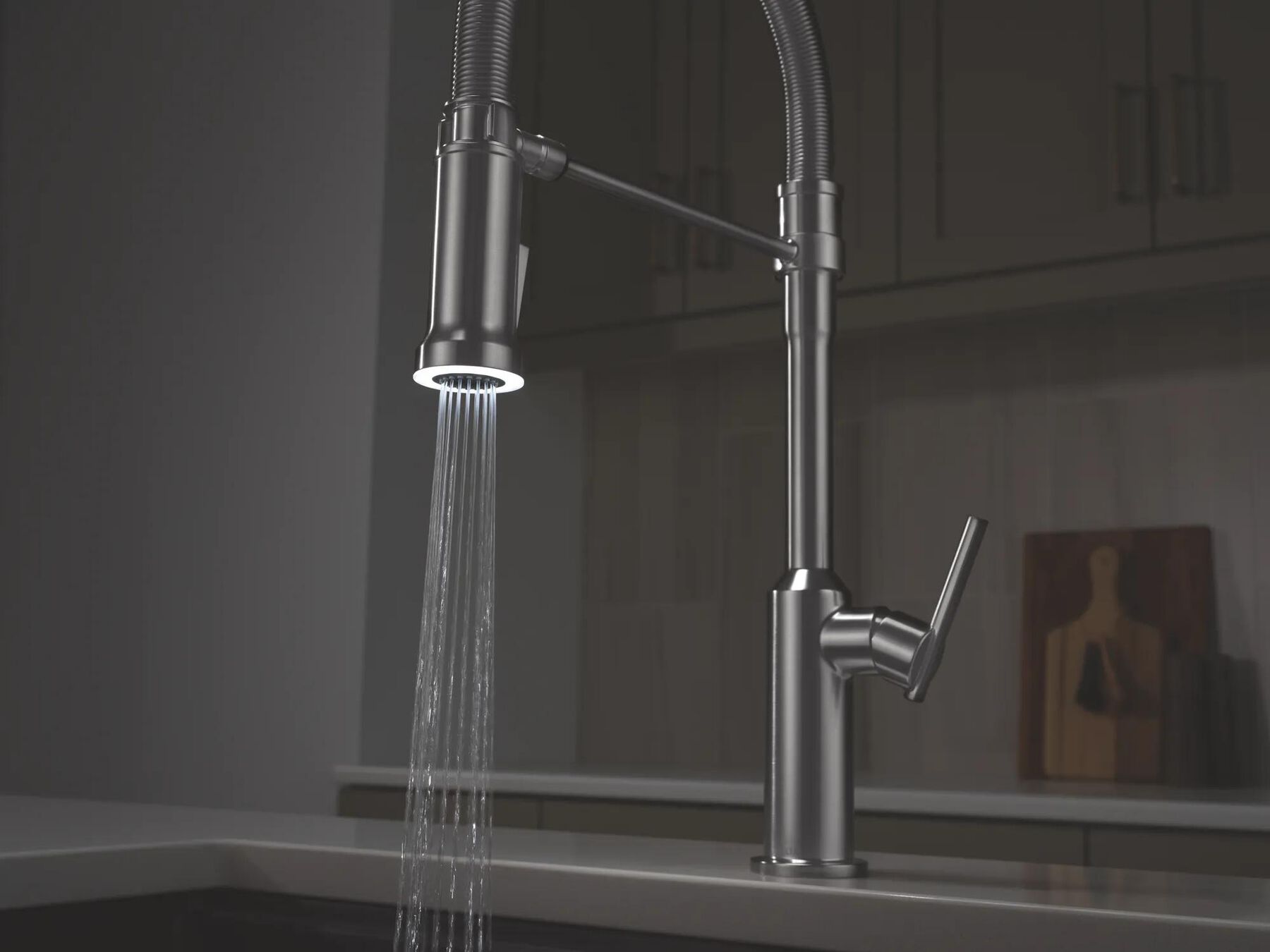 Single Handle Pull-Down Kitchen Faucet With Spring Spout