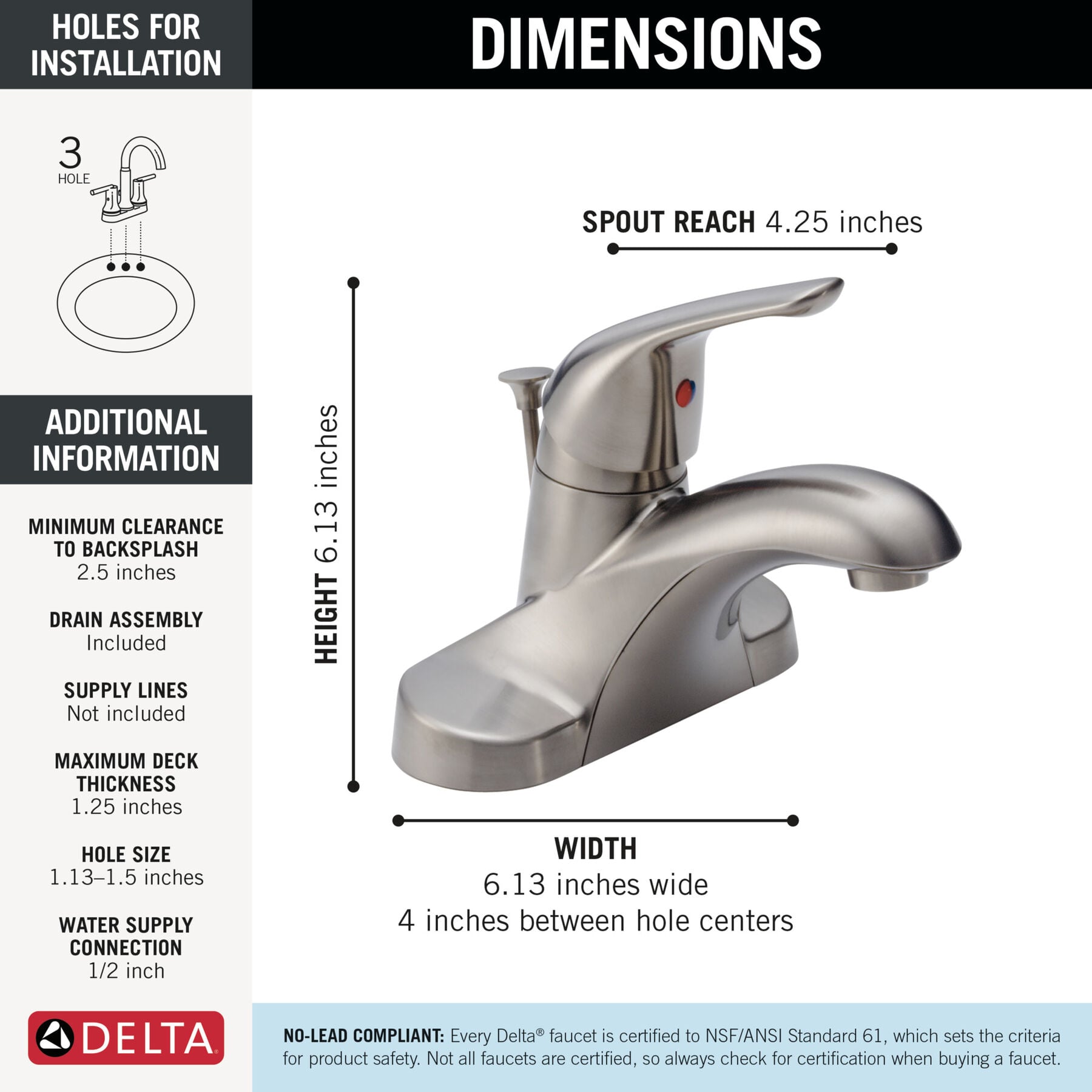 Single Handle Centerset Bathroom Faucet