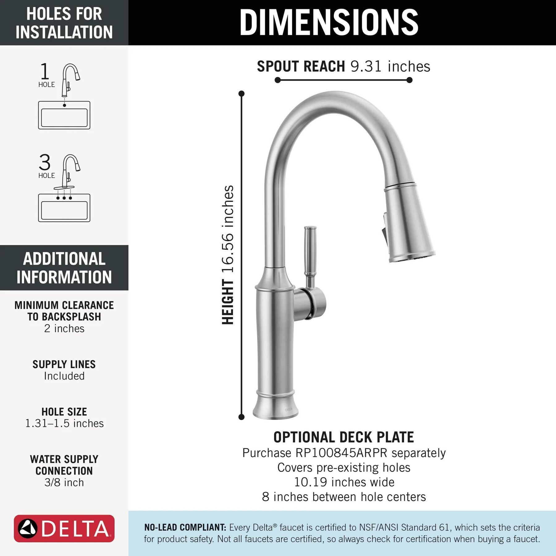 Single Handle Pull-Down Kitchen Faucet (Recertified)