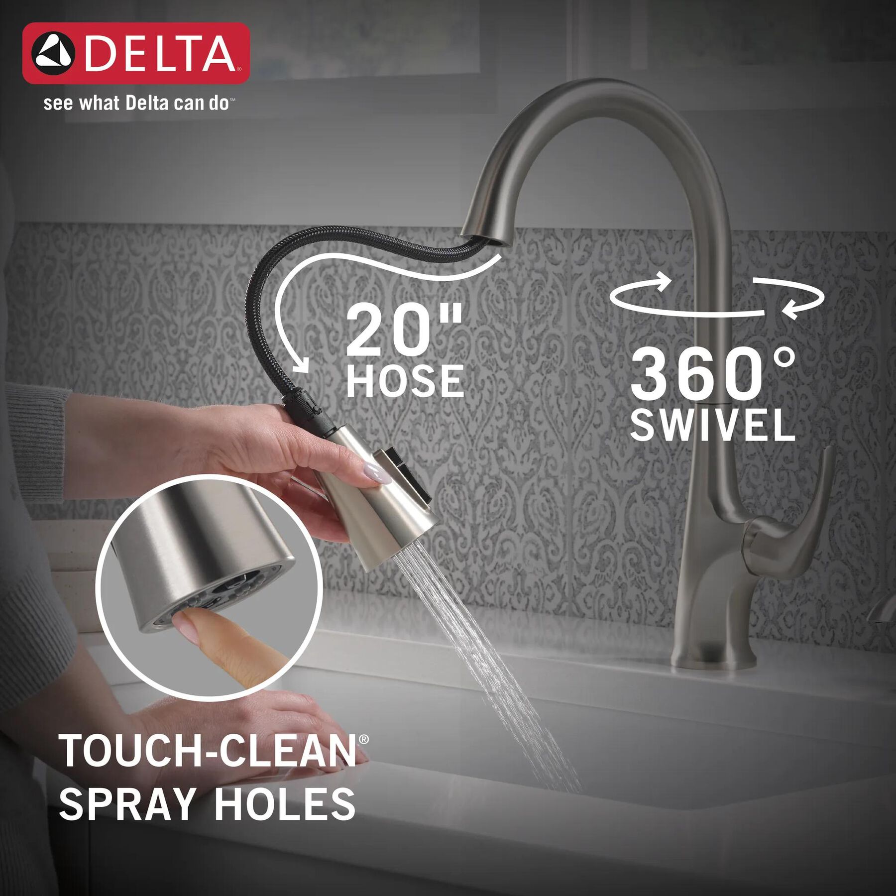 Single Handle Pull-Down Kitchen Faucet with Soap Dispenser and ShieldSpray Technology