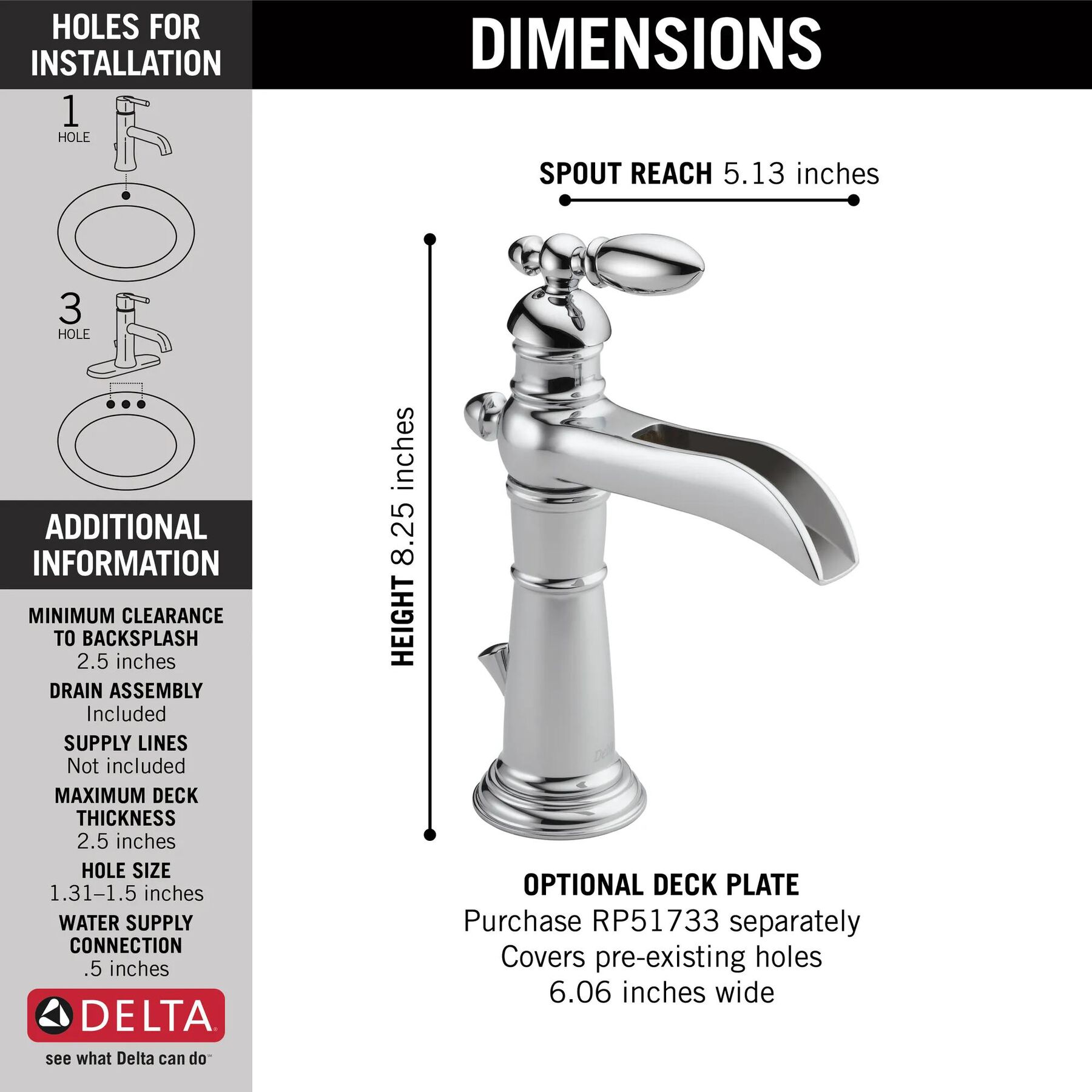 Single Handle Channel Bathroom Faucet