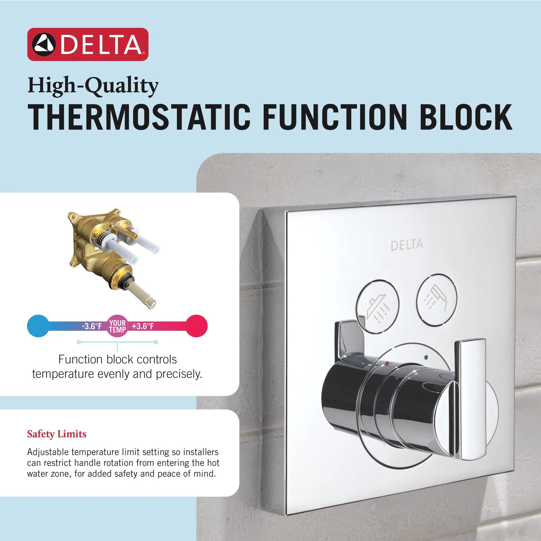 Angular Modern Push-Button Shower