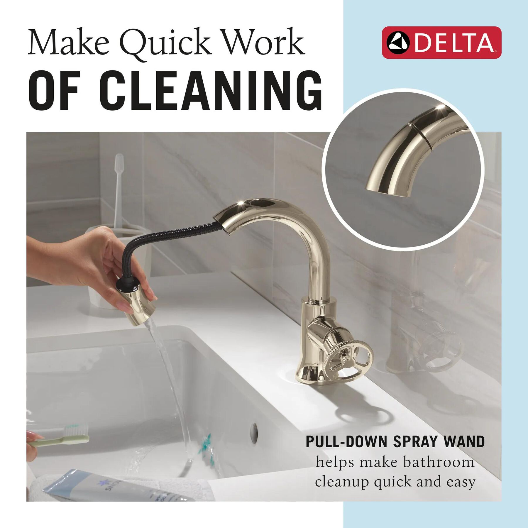 Single Handle Pull-Down Bathroom Faucet