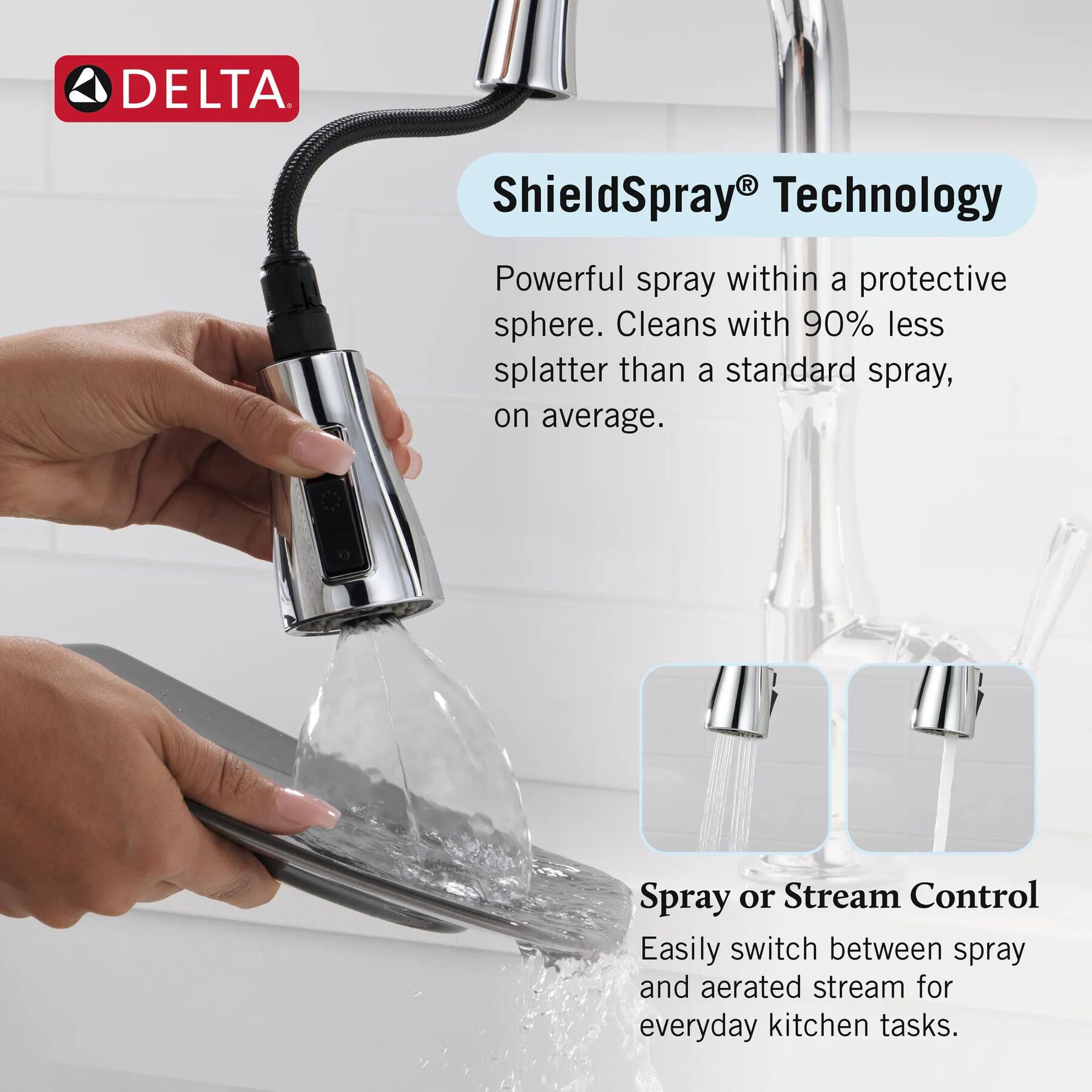 Single Handle Pull-Down Kitchen Faucet with Soap Dispenser and ShieldSpray&reg; Technology