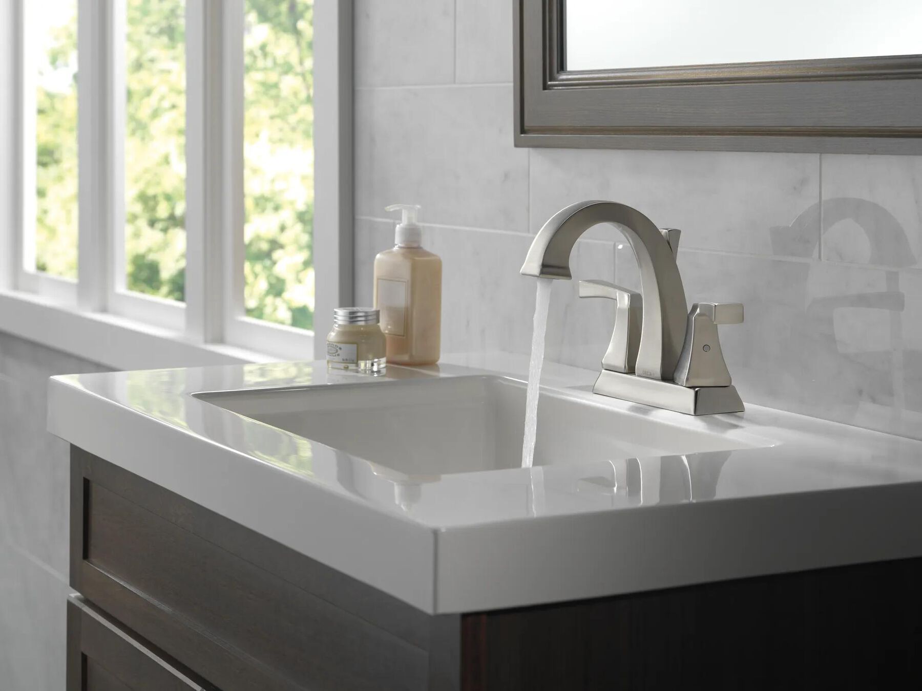 Two Handle Centerset Bathroom Faucet (Recertified)
