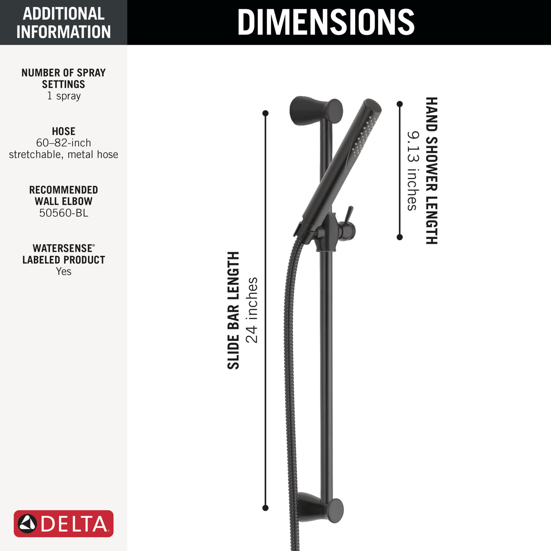 Premium Single-Setting Slide Bar Hand Shower
