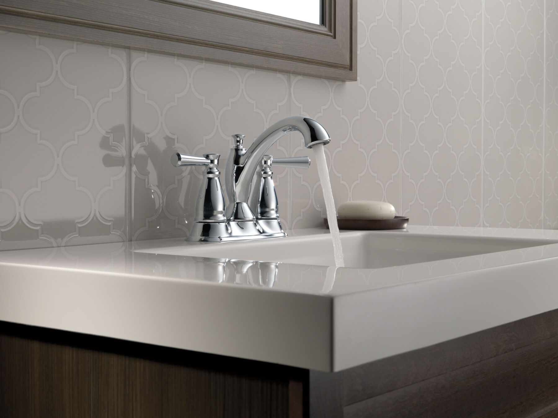 Traditional Two Handle Centerset Bathroom Faucet (Recertified)