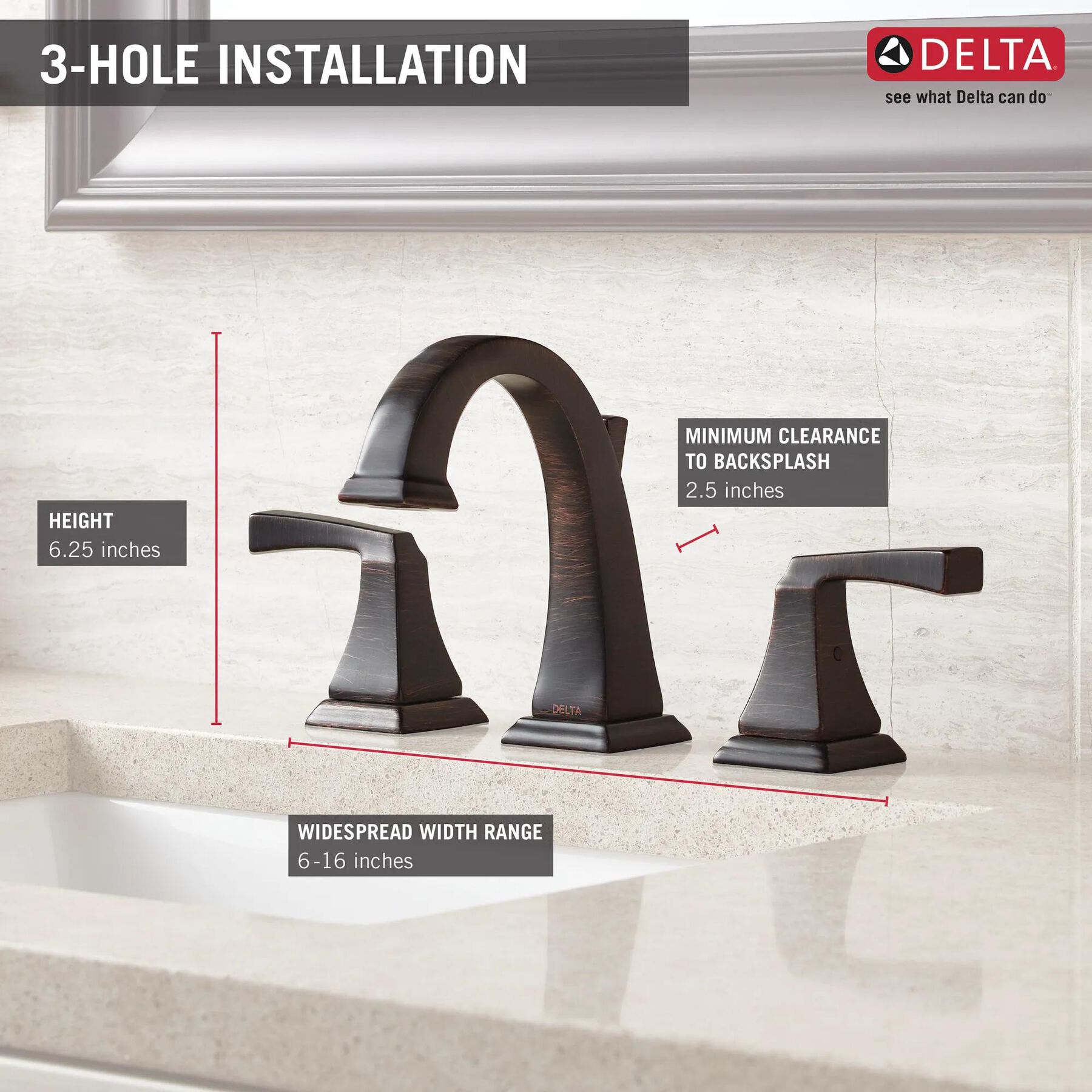 Two Handle Widespread Bathroom Faucet (Recertified)