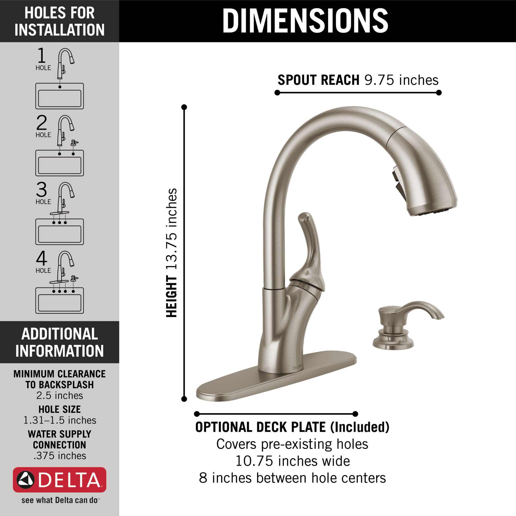 Single Handle Pull-Out Kitchen Faucet with Soap Dispenser and ShieldSpray&reg; Technology (Recertified)