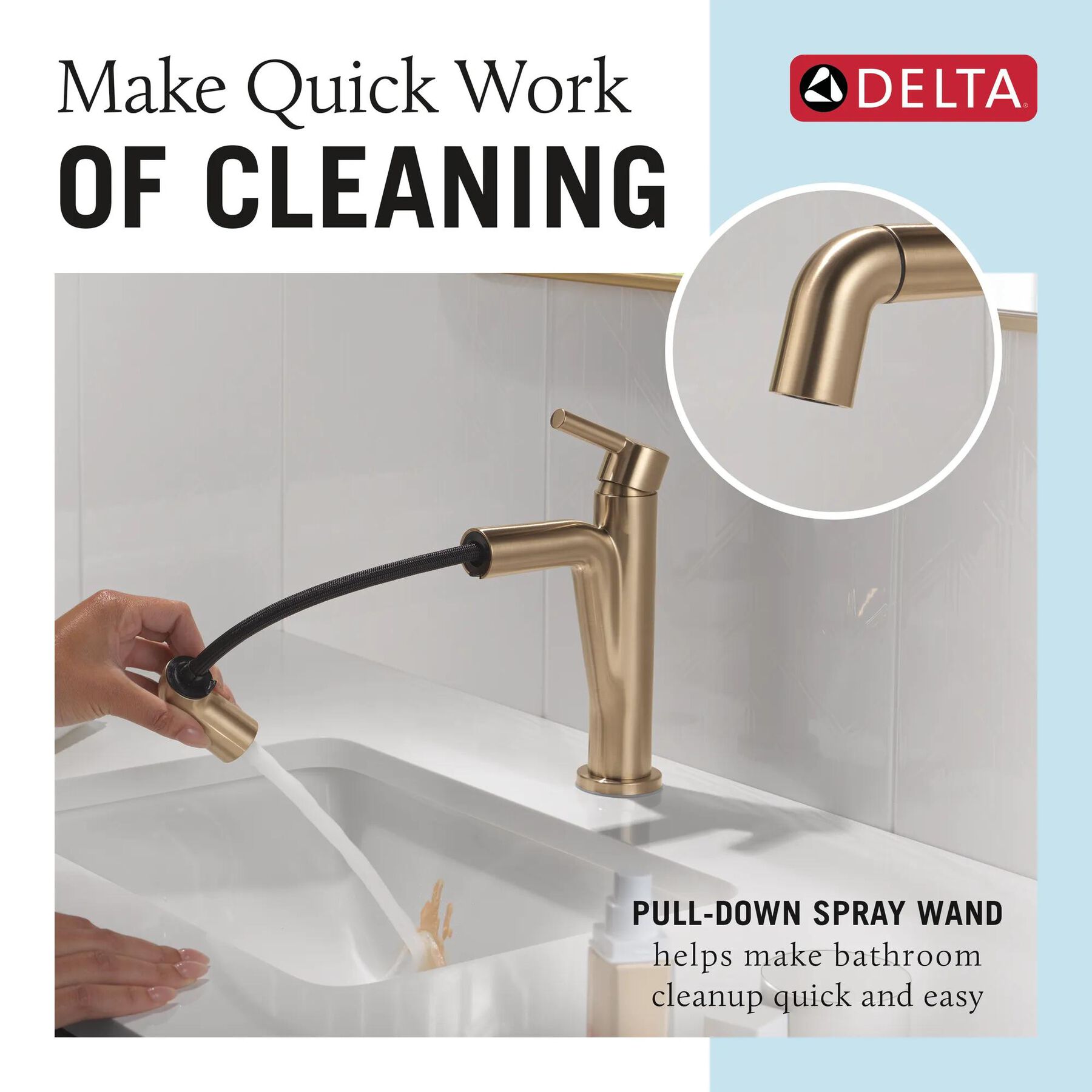Single Handle Pull-Down Bathroom Faucet