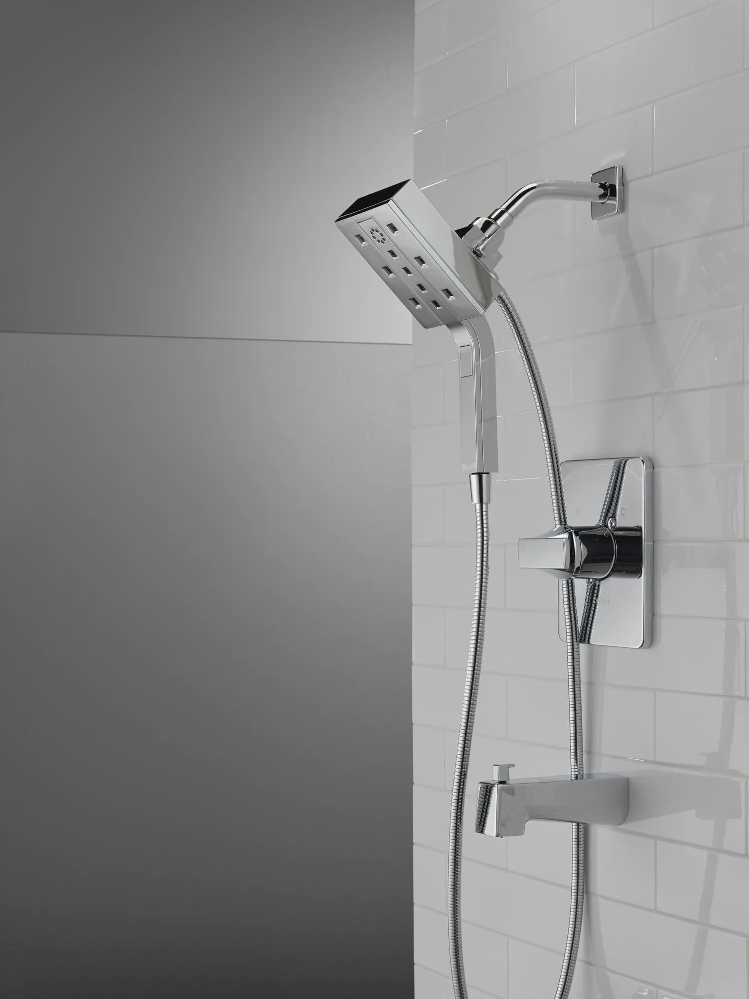 H2Okinetic® In2ition® 4-Setting Two-in-One Shower in Lumicoat
