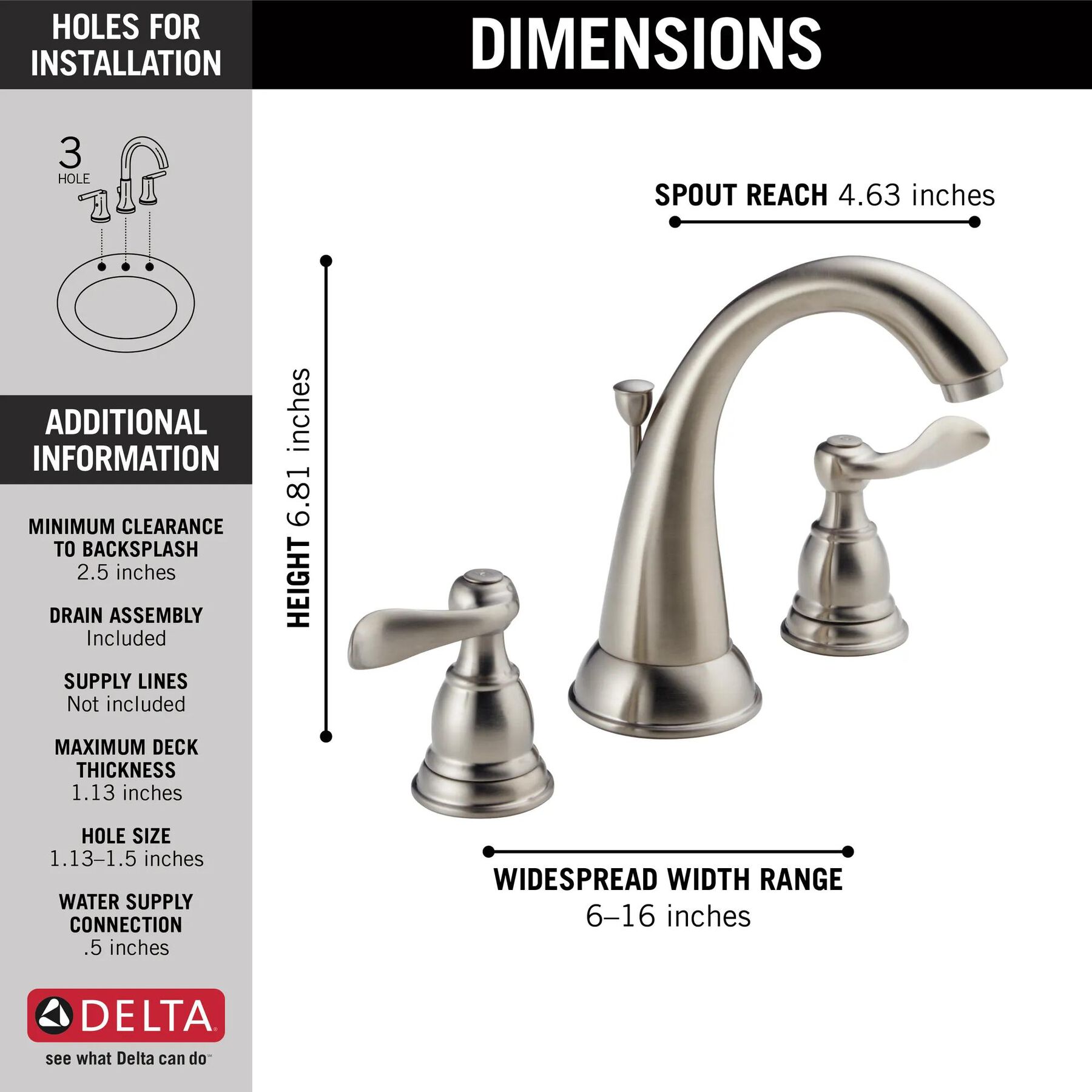 Two Handle Widespread Bathroom Faucet (Recertified)