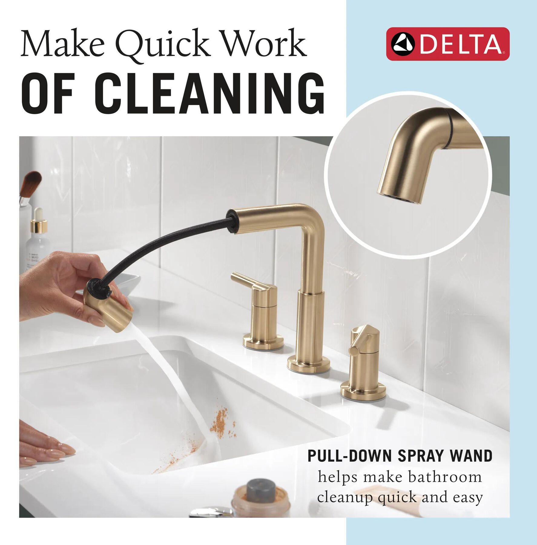 Two Handle Widespread Pull-Down Bathroom Faucet