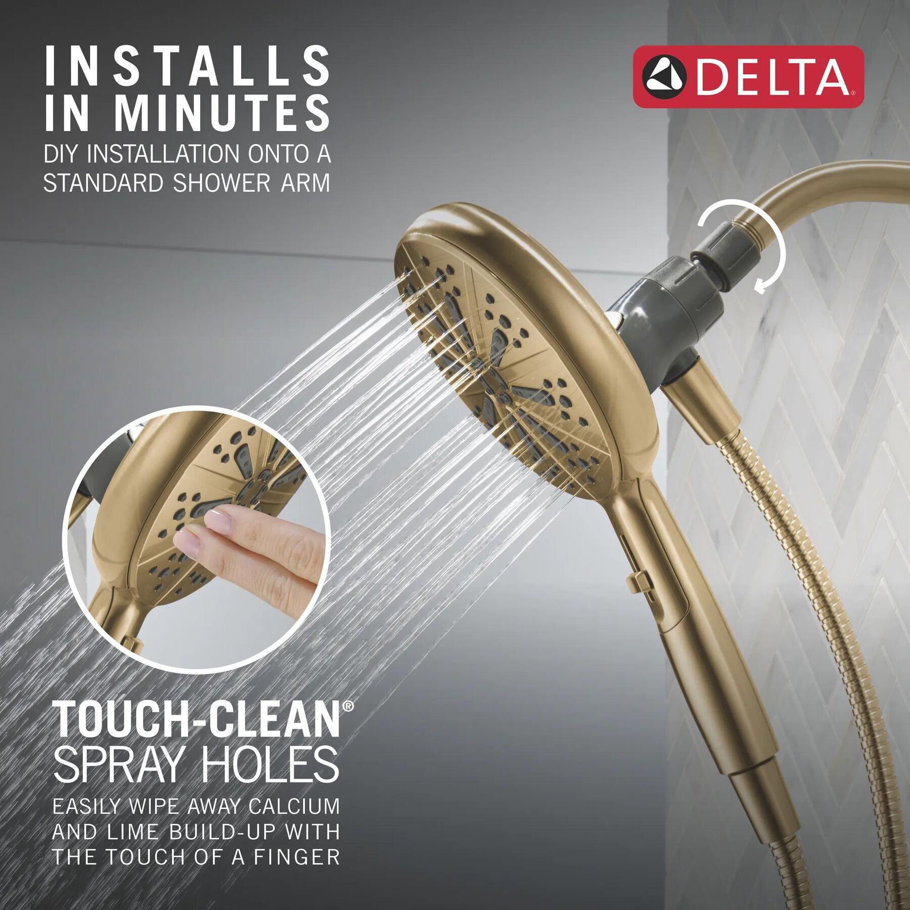 Standard Shower Filter with 6-Setting Showerhead and Mount Bundle