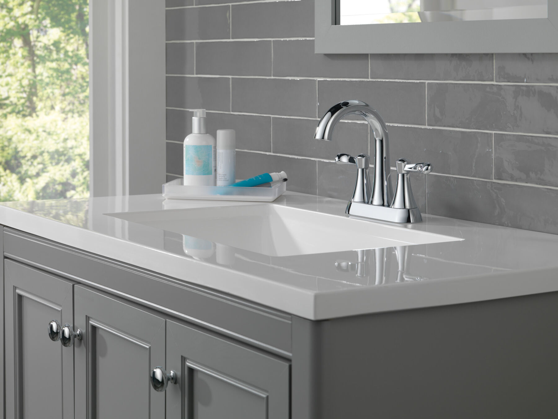 Two Handle Centerset Bathroom Faucet (Recertified)