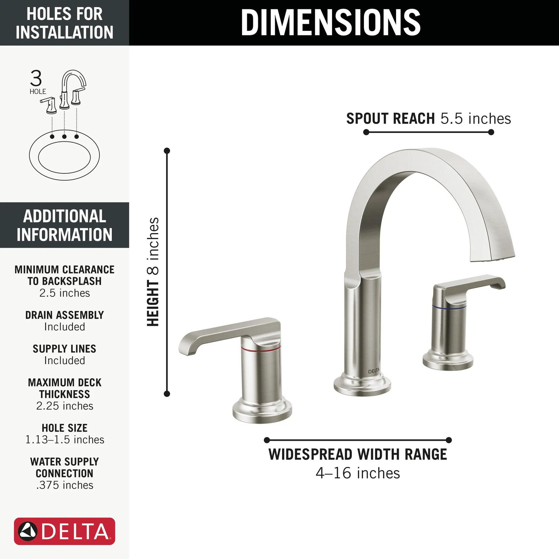 Two Handle Widespread Bathroom Faucet