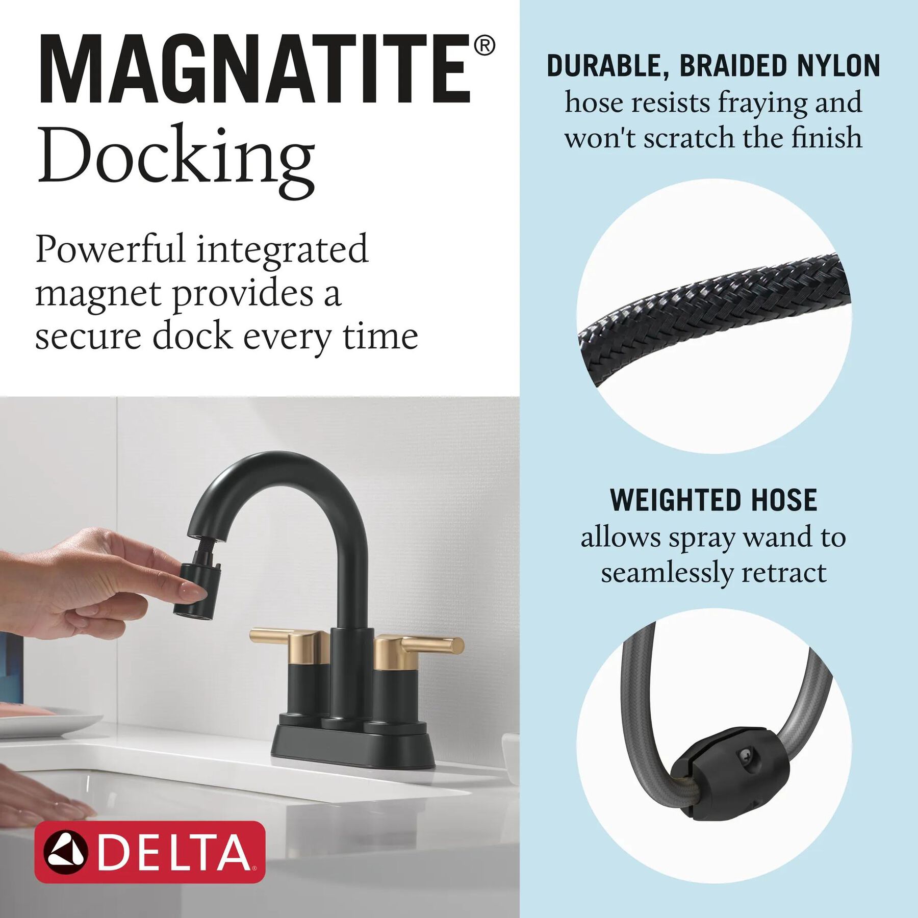 Two Handle Centerset Pull-Down Bathroom Faucet