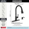 Single Handle Pull-Down Kitchen Faucet with Soap Dispenser and ShieldSpray Technology