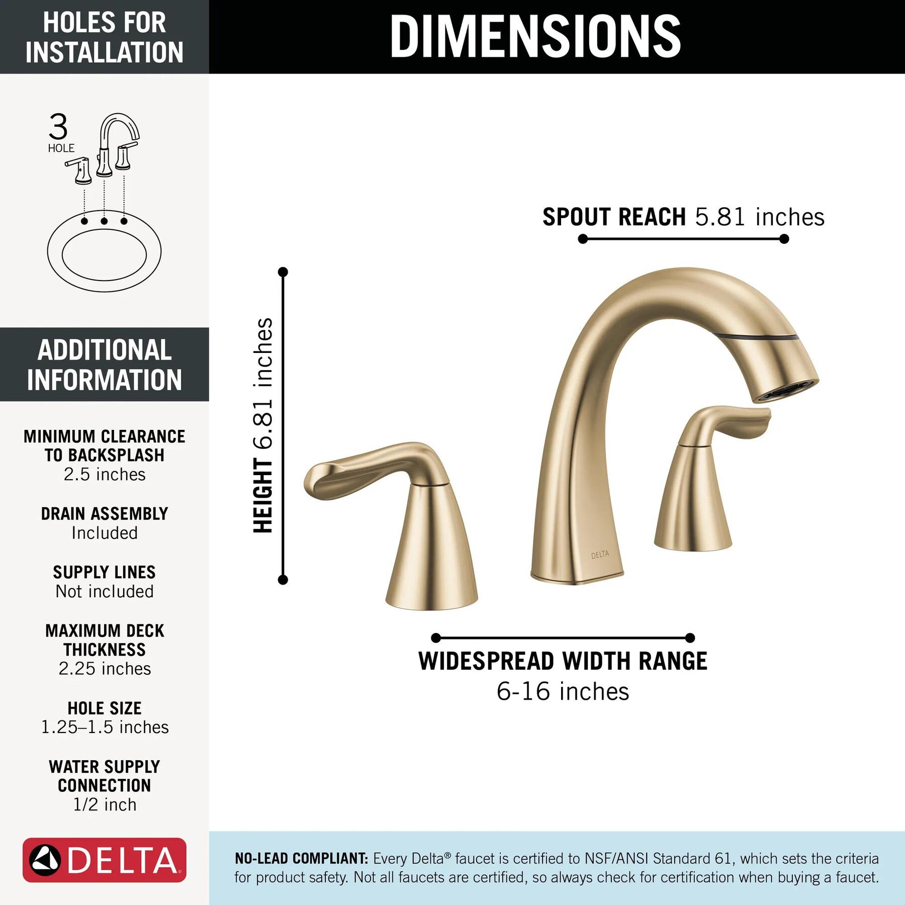 Two Handle Widespread Pull-Down Bathroom Faucet (Recertified)