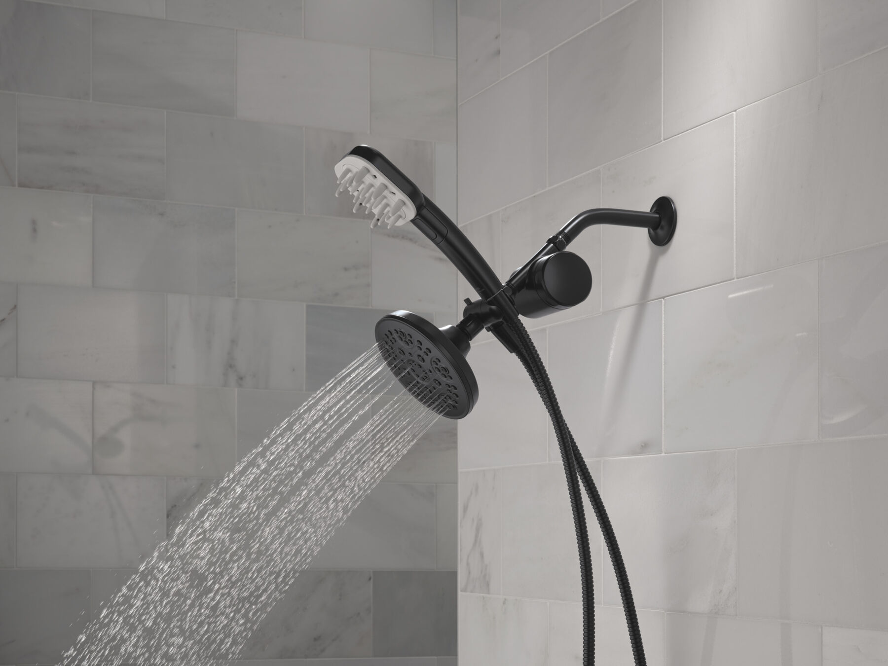 Detangling Hand Shower with 4-Setting Showerhead Bundle