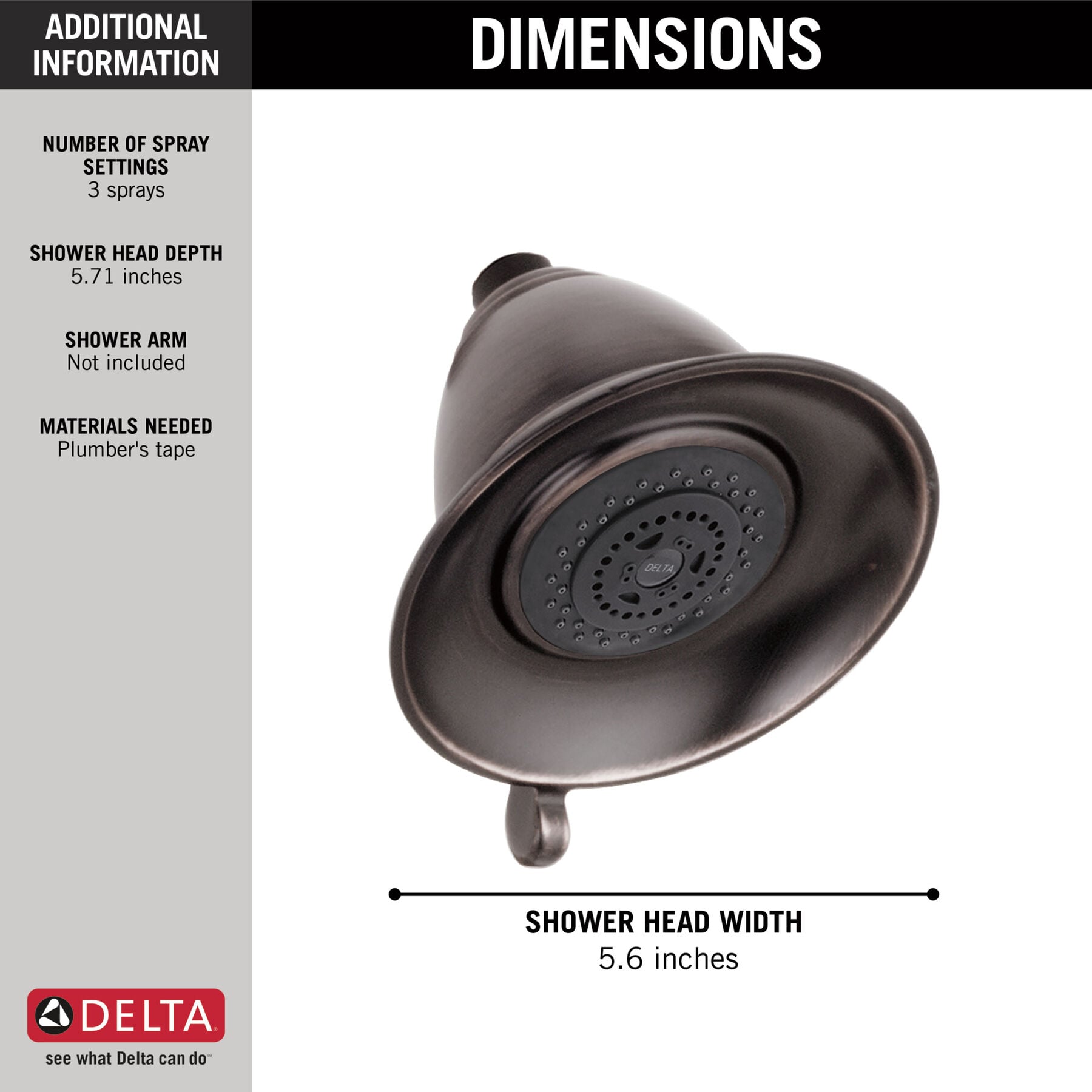 Premium 3-Setting Shower Head