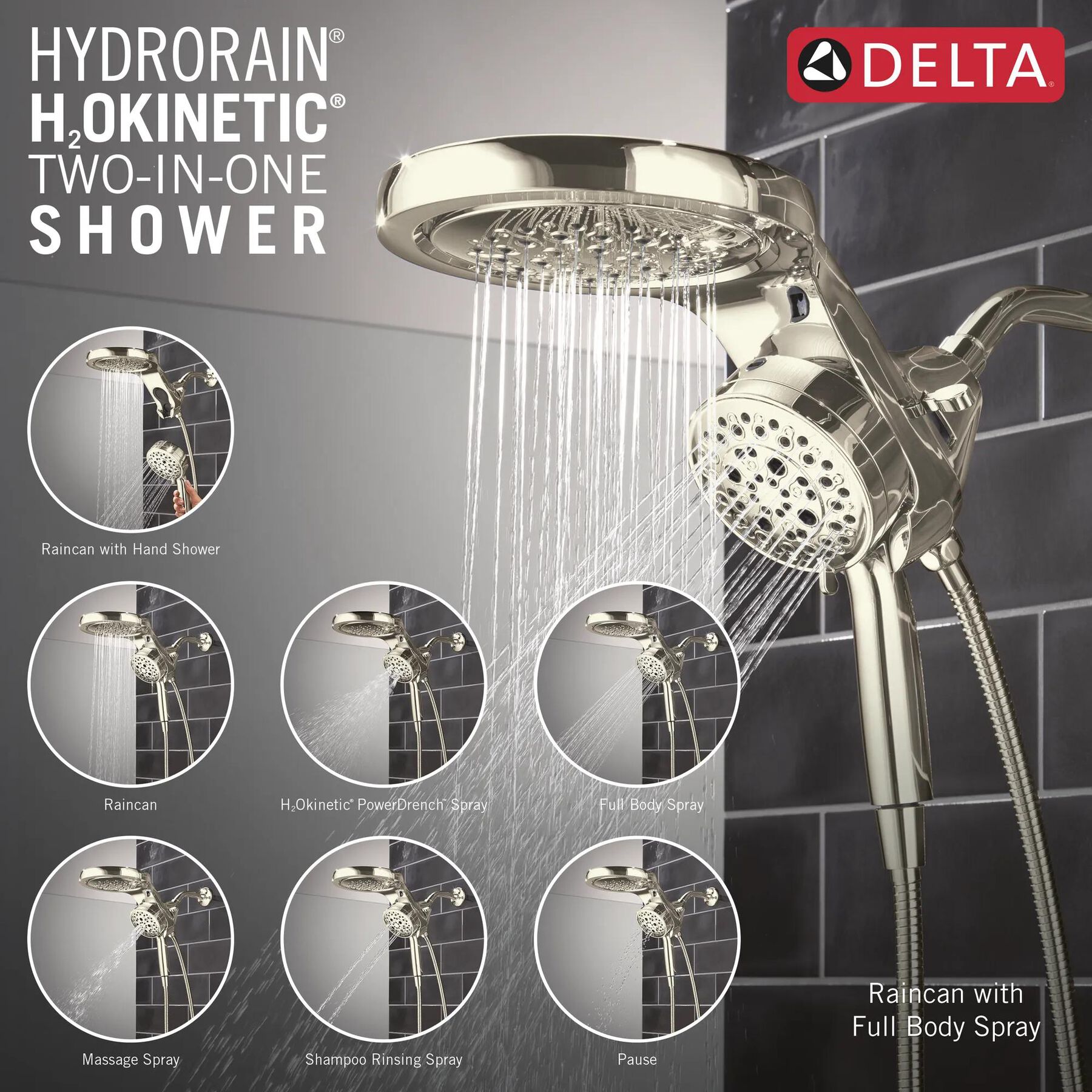 6-Setting HydroRain&reg; with ProClean&reg;