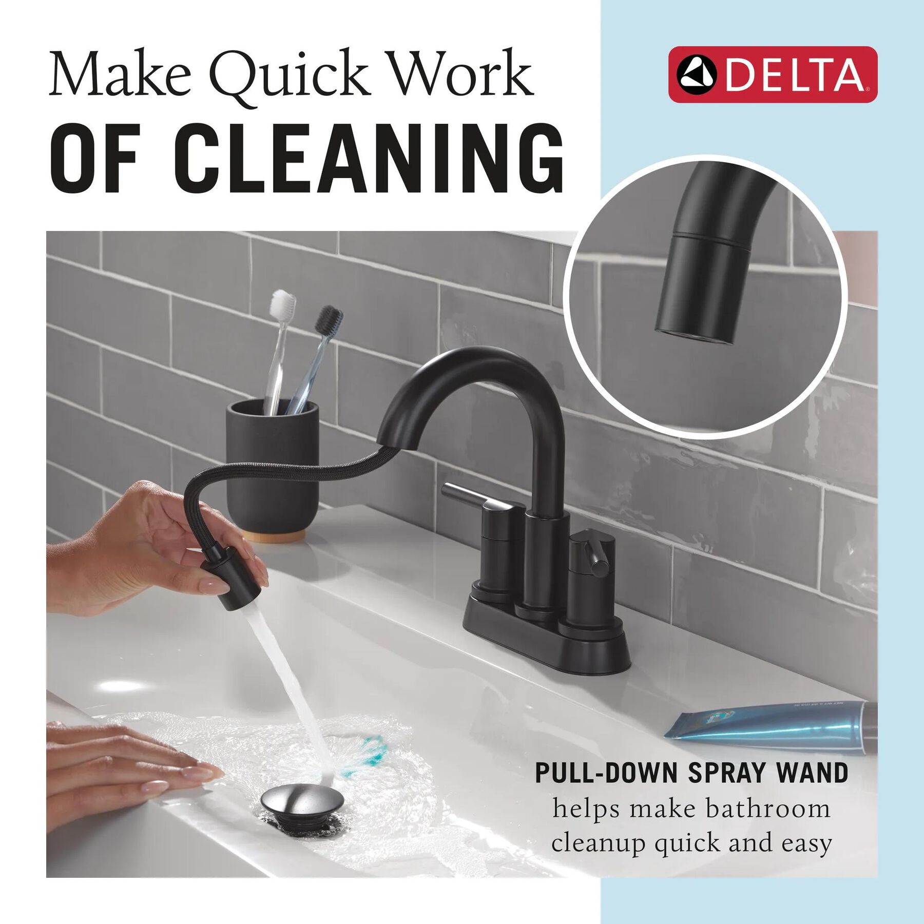 Two Handle Centerset Pull-Down Bathroom Faucet (Recertified)
